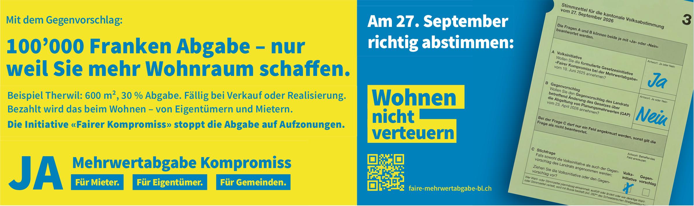 100’000 Franken Abgabe – nur weil Sie mehr Wohnraum schaffen.