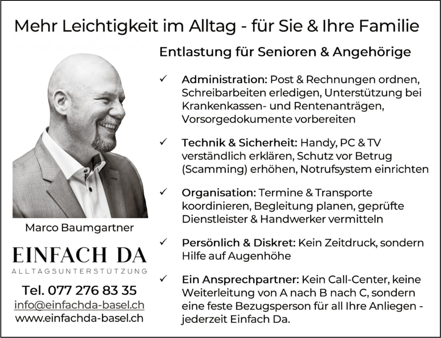 EINFACH DA, Entlastung für Senioren & Angehörige