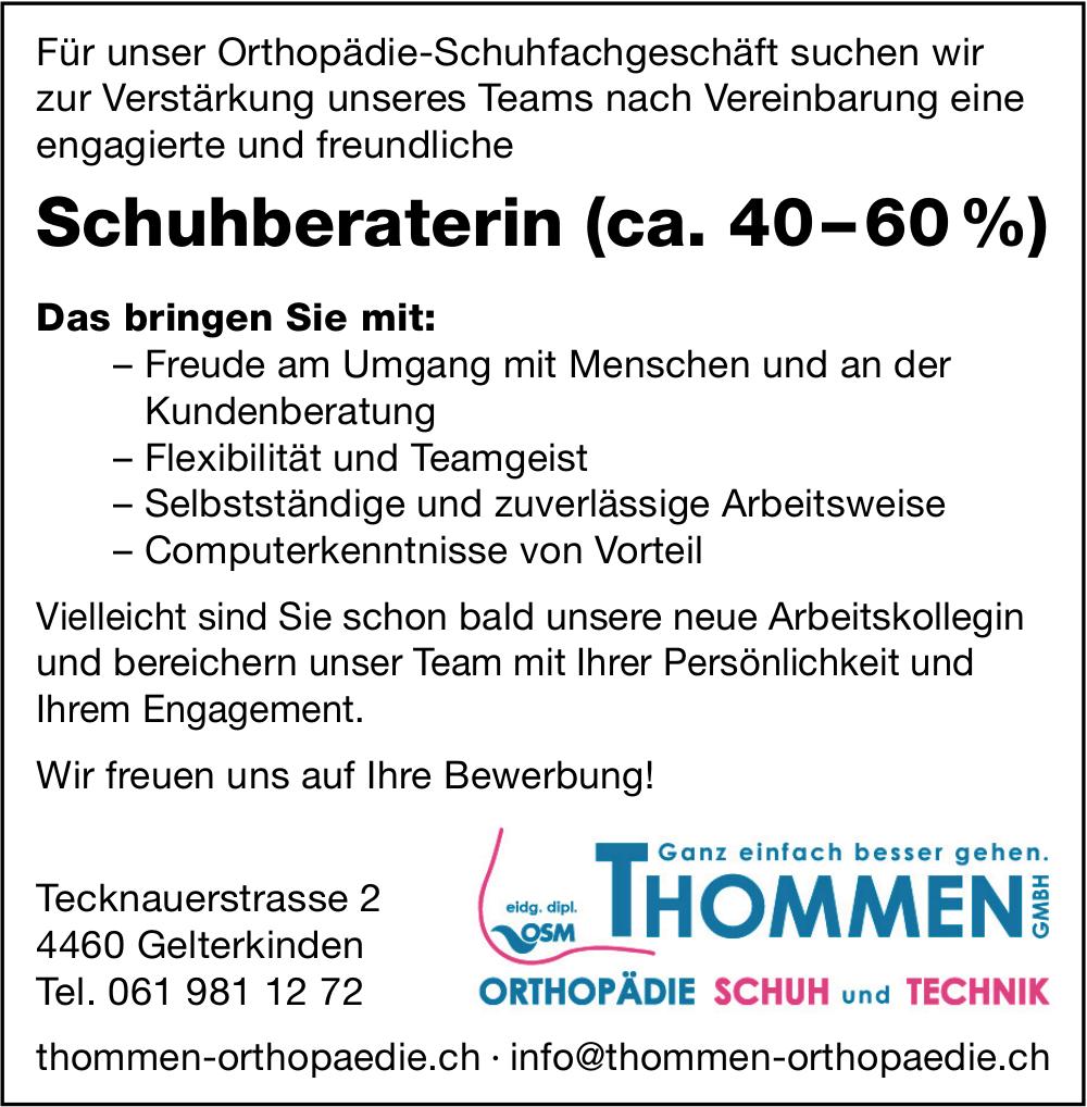 Schuhberaterin (ca. 40–60 %), THOMMEN, Gelterkinden, Gesucht