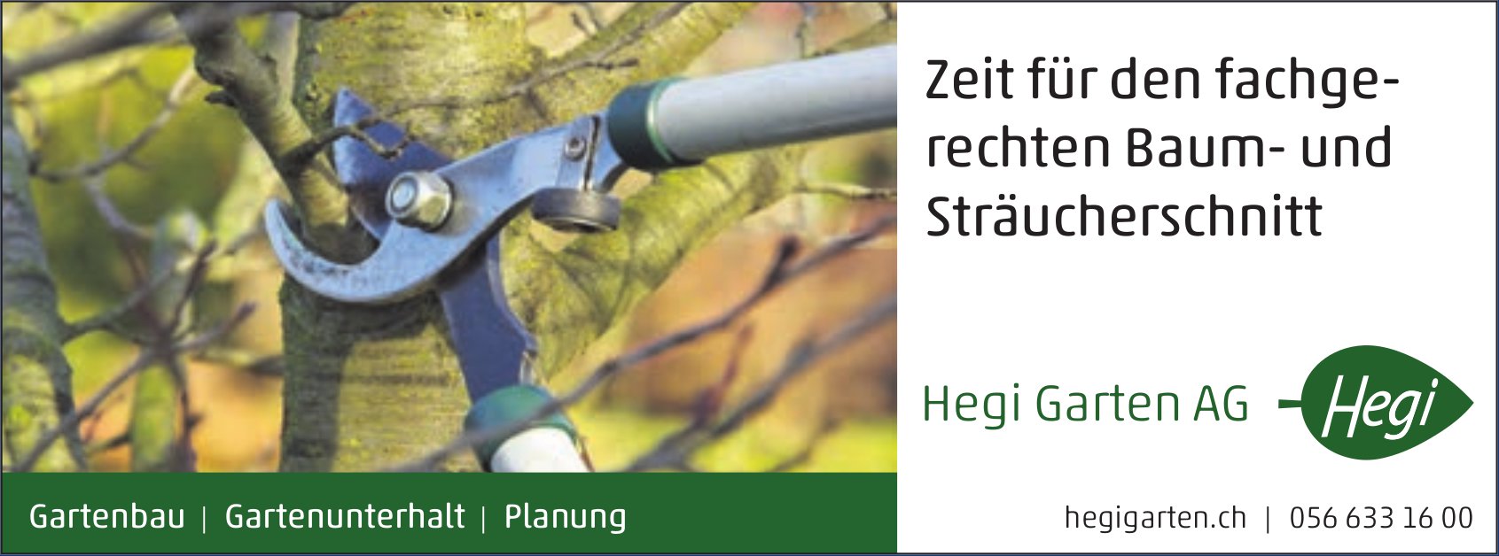 Hegi Garten AG, Zeit für den fachgerechten Baum- und Sträucherschnitt