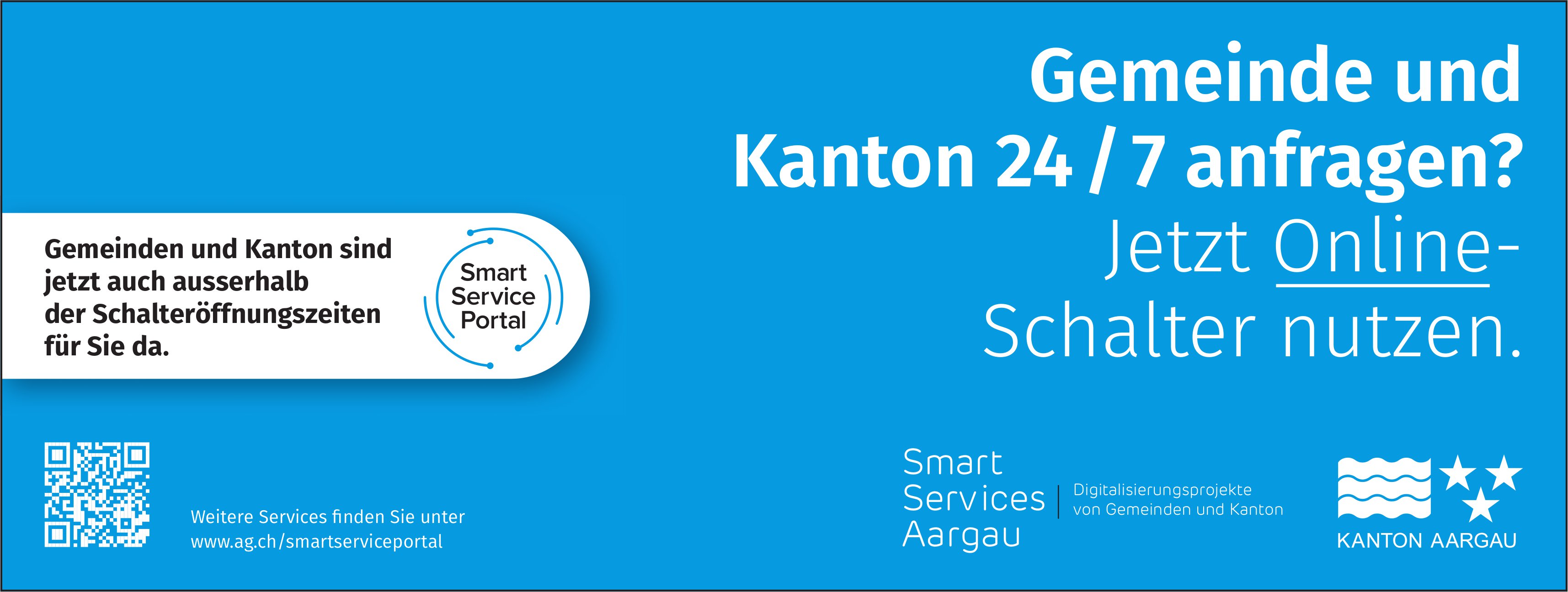 Online-Schalter, Smart Services, Aargau - Gemeinde und Kanton 24 / 7 anfragen?