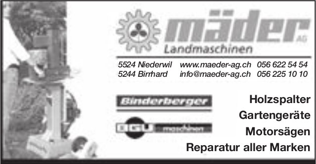 Mäder AG, Niederwil & Birrhard - Landmaschinen
