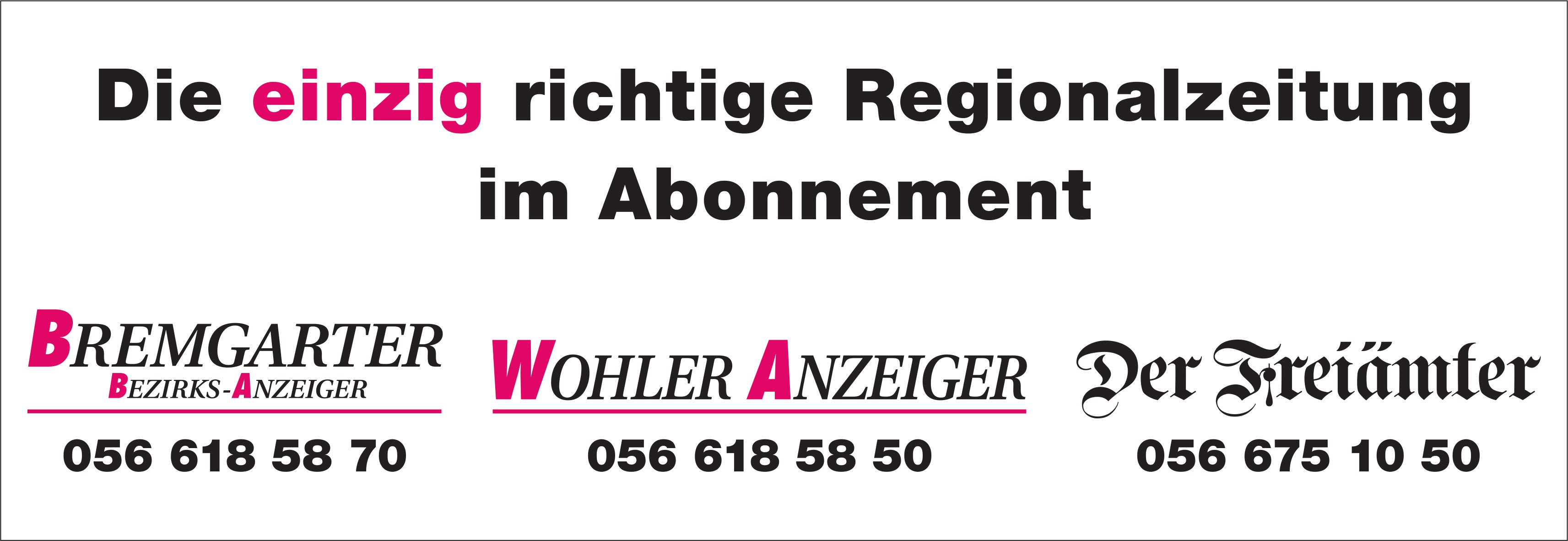 BBA/WA der Freiämter, Regionalzeitung