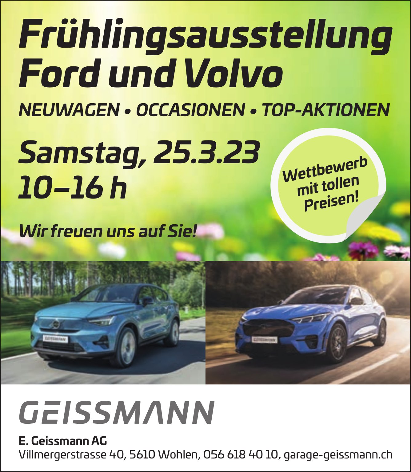 Frühlingsausstellung, 25. März, E. Geissmann AG, Wohlen
