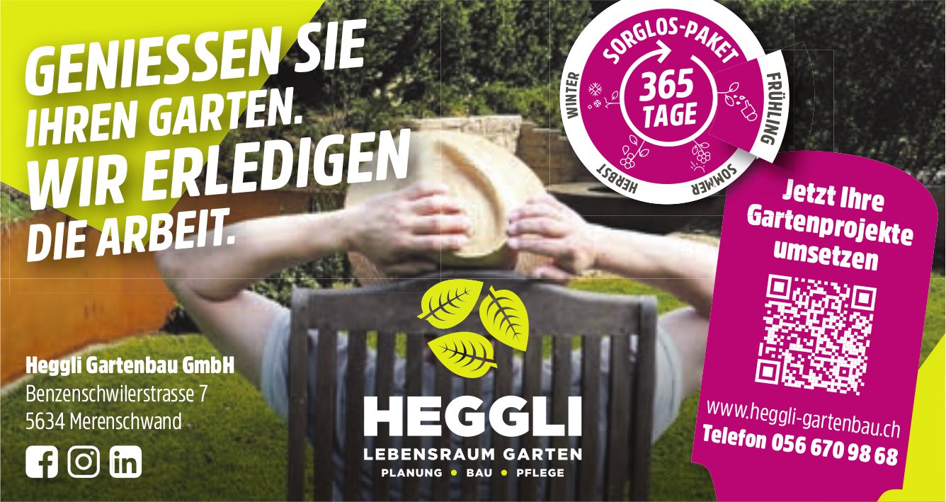 Heggli Gartenbau GmbH, Merenschwand - Geniessen Sie Ihren Garten
