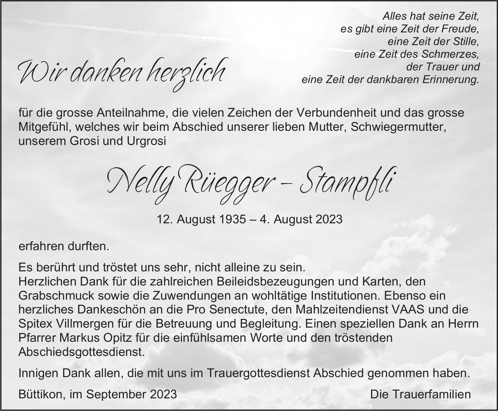 Nelly Rüegger – Stampfli, im September 2023 / DS