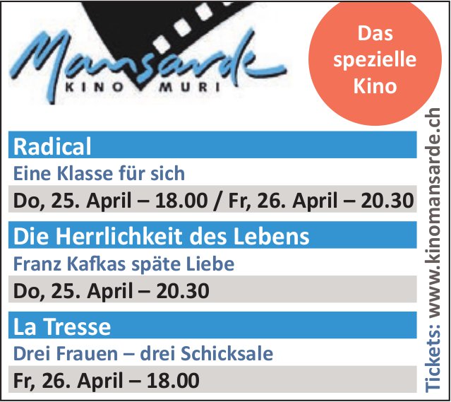Mansarde Kino, Muri - Programm