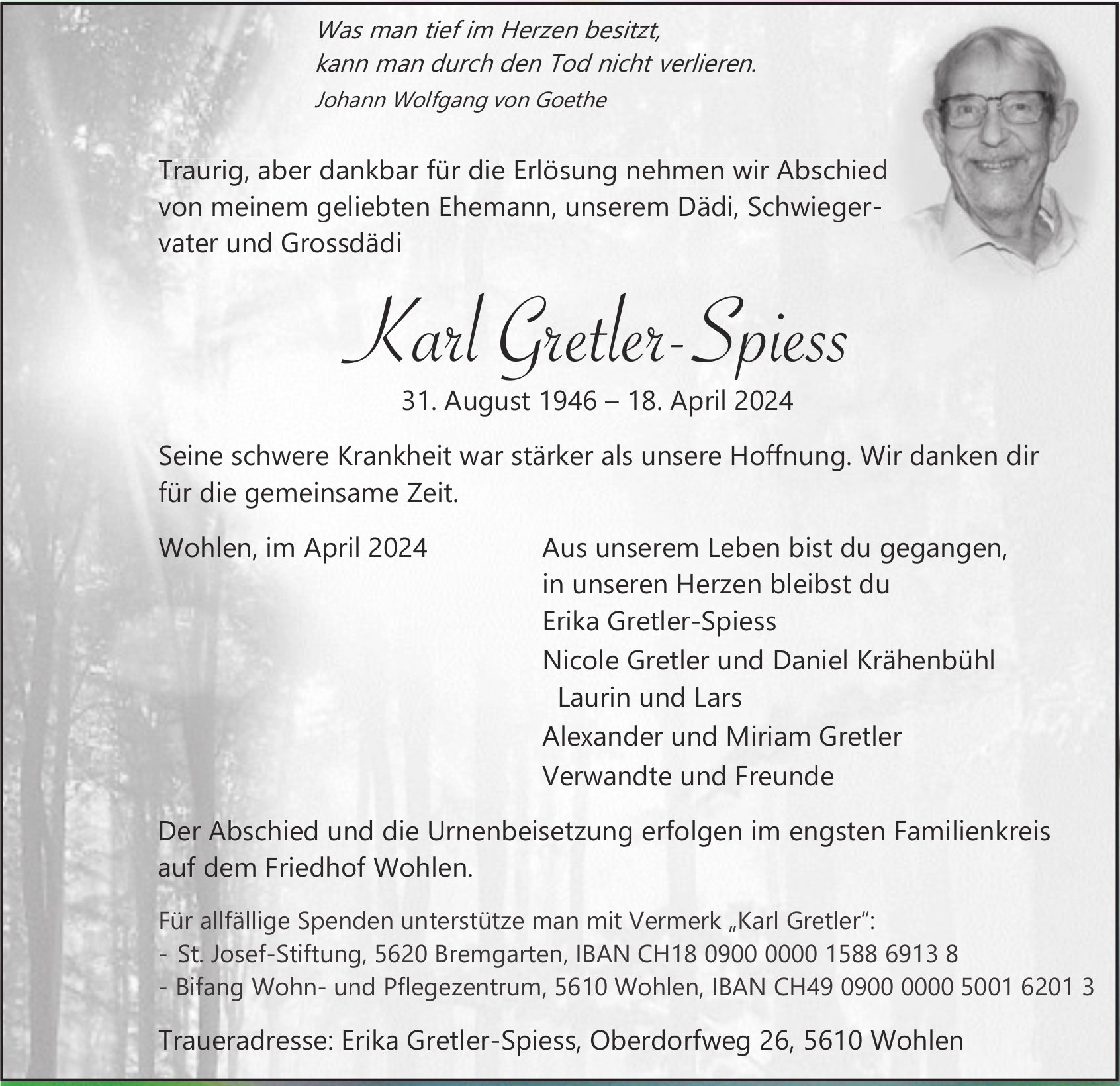 Karl Gretler-Spiess, April 2024 / TA