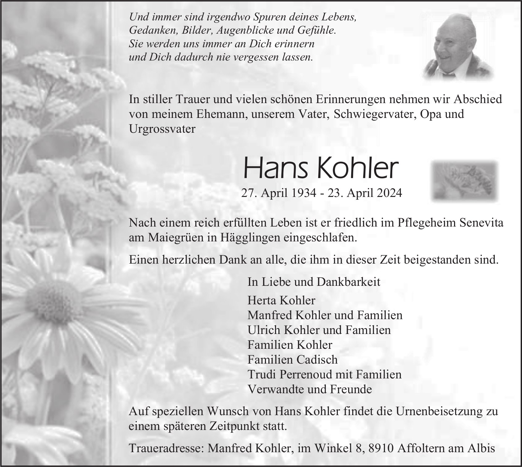 Hans Kohler, April 2024 / TA