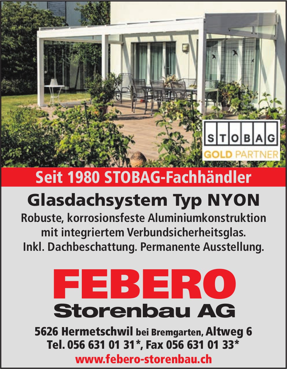 Febero Storenbau AG, Hermetschwil - Permanente Ausstellung.
