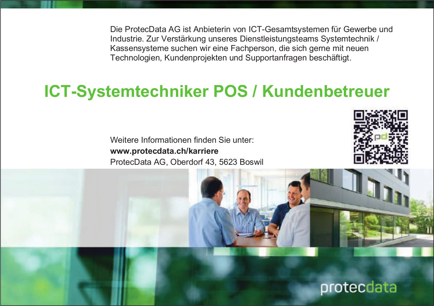 ICT-Systemtechniker POS / Kundenbetreuer, ProtecData AG, Boswil, gesucht