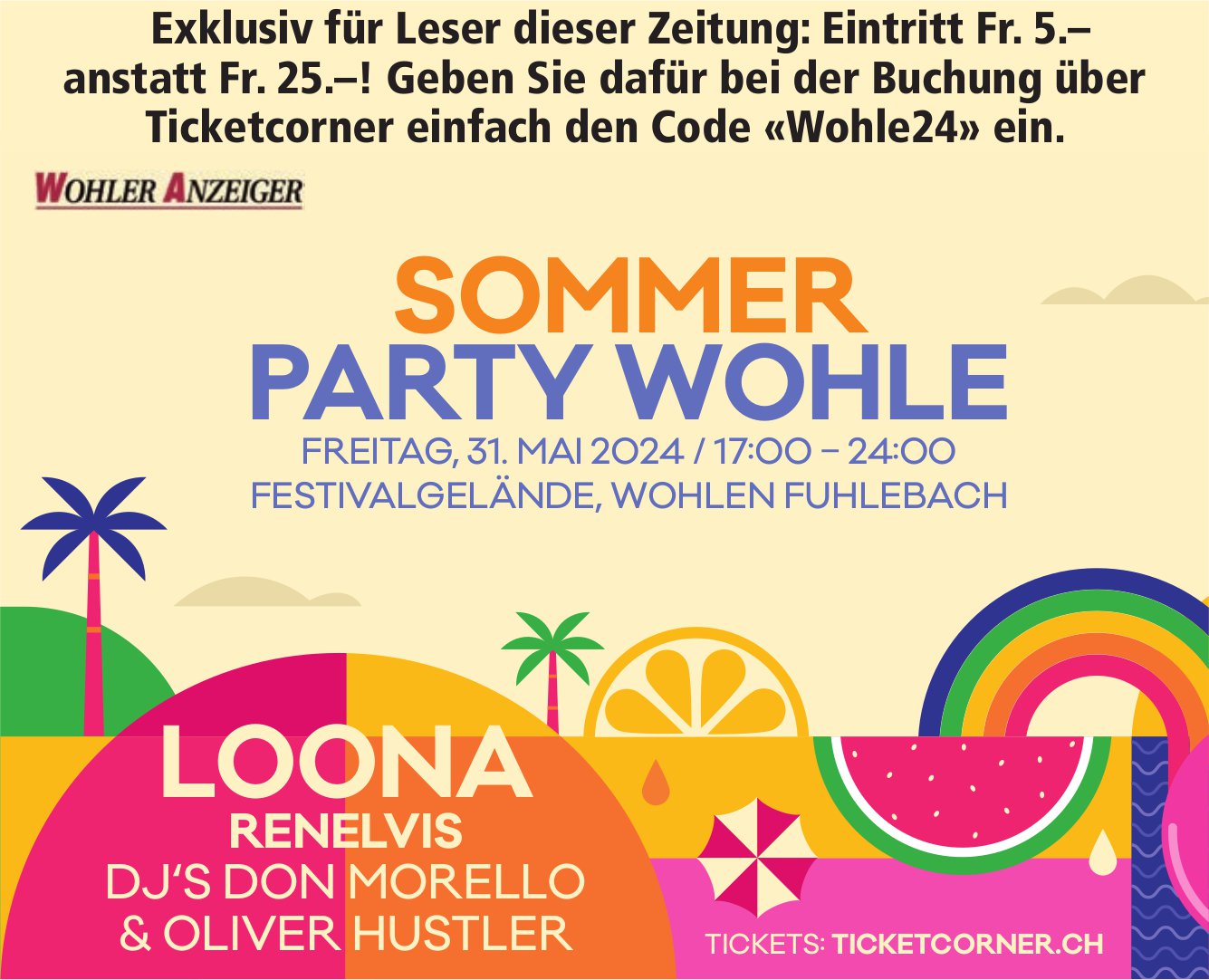 Sommer Party, 31. Mai, Festivalgelände, Wohlen Fuhlebach