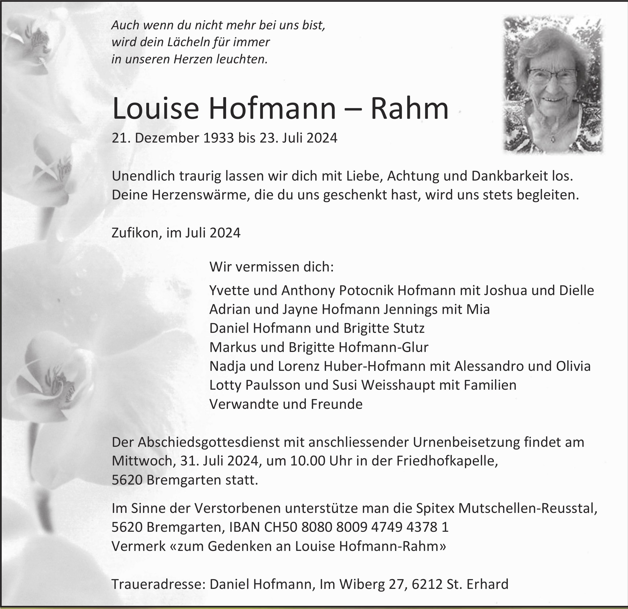 Louise Hofmann – Rahm, Juli 2024 / TA
