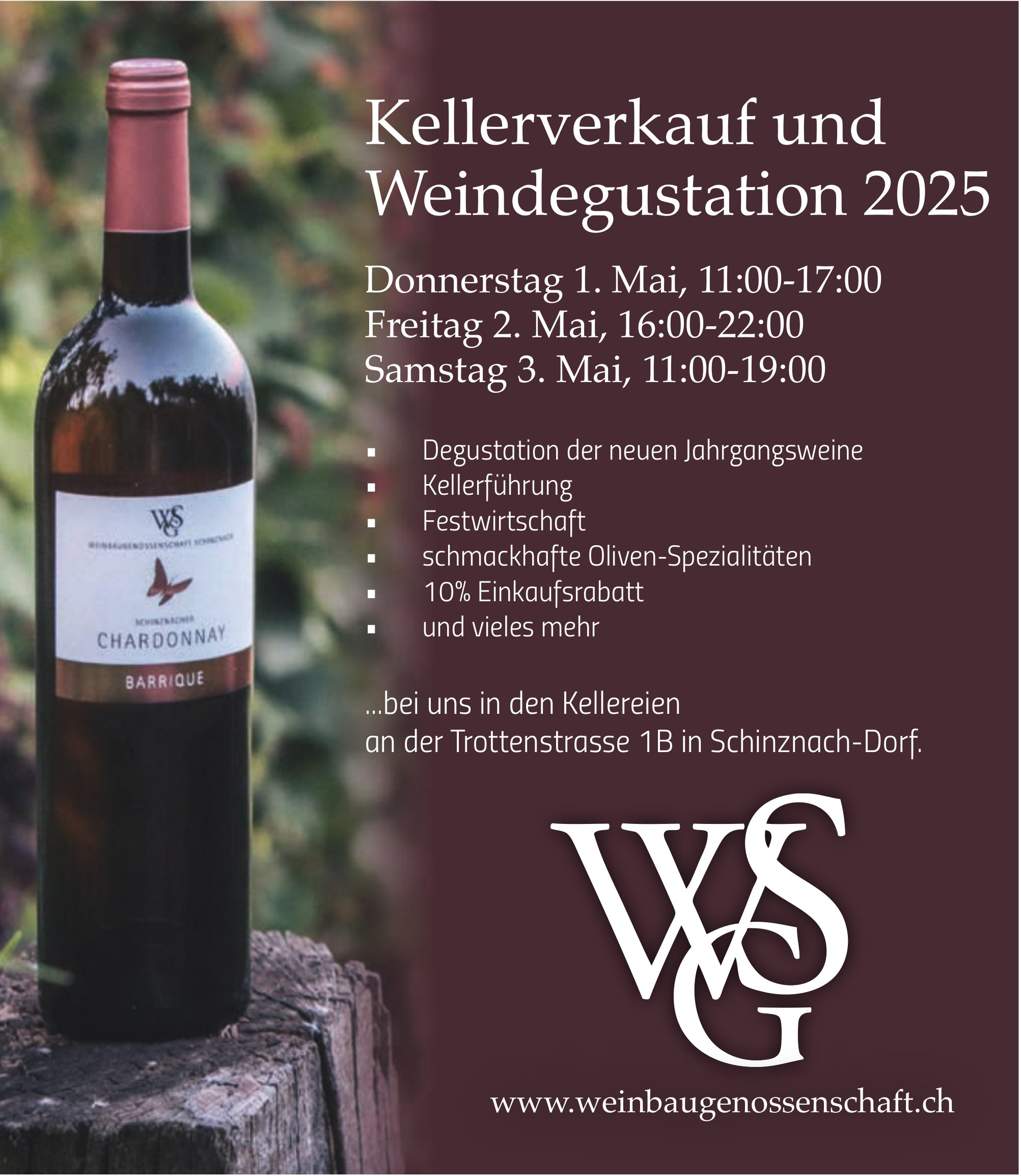 Weinbaugenossenschaft, Kellerverkauf und Weindegustation 2025