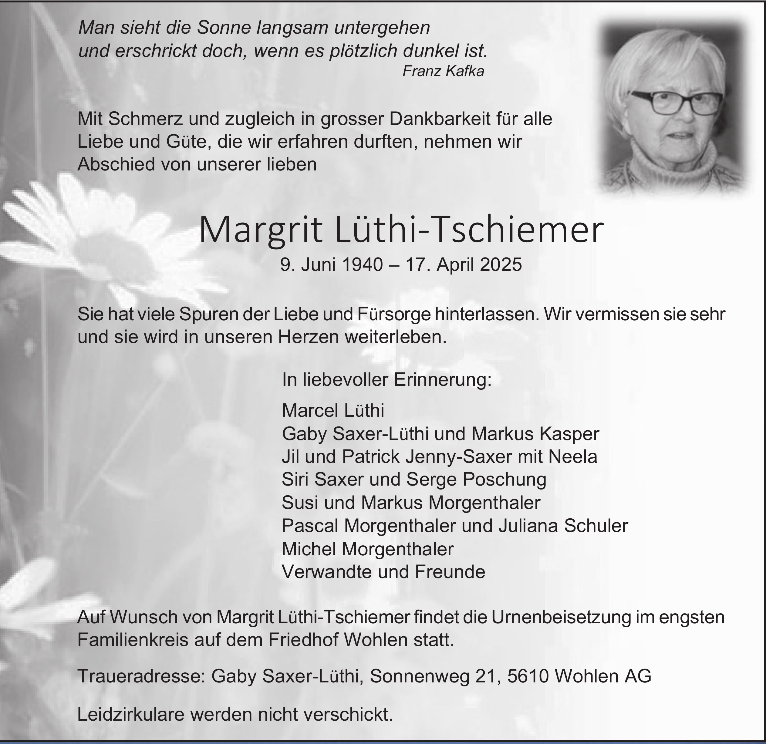 Margrit Lüthi-Tschiemer, April 2025 / TA
