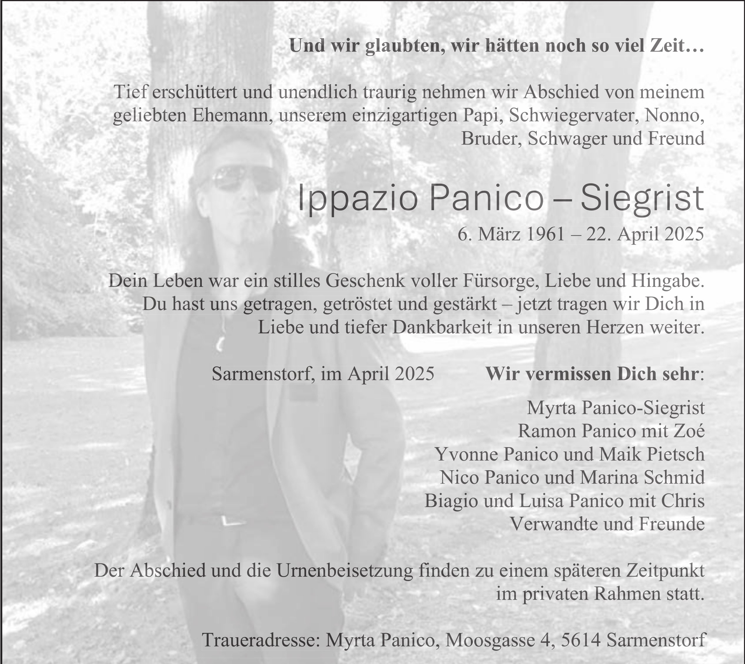 Ippazio Panico – Siegrist, April 2025 / TA