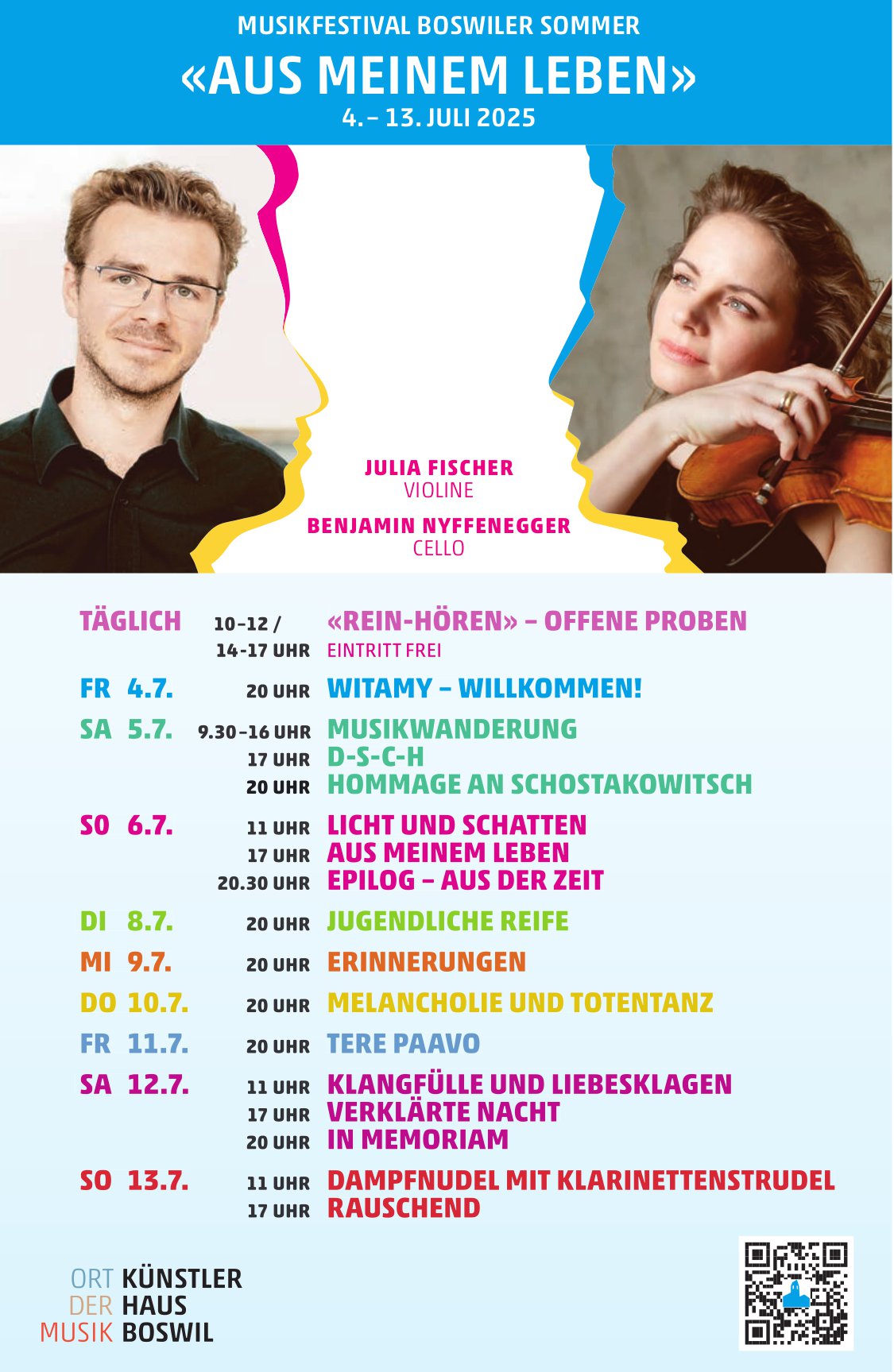 MUSIKFESTIVAL BOSWILER SOMMER, 4. -13.  Juli