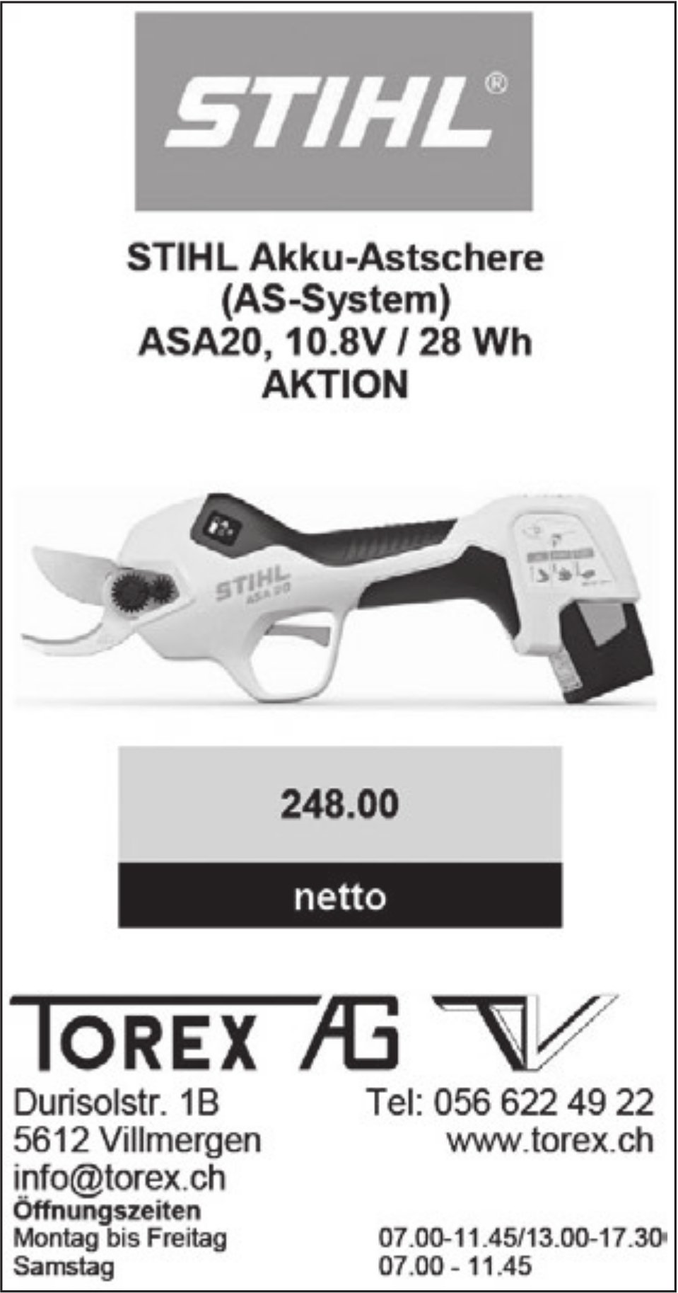 Stihl Akku-Astschere, Torex AG