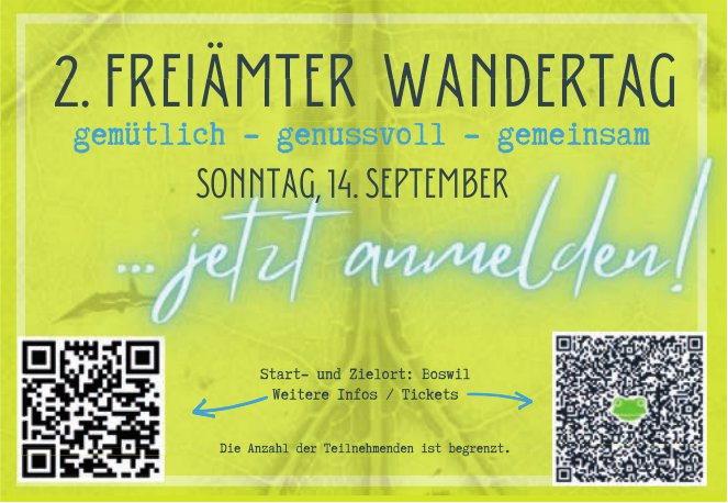 2. Freiämter Wandertag, 14. September, Boswil