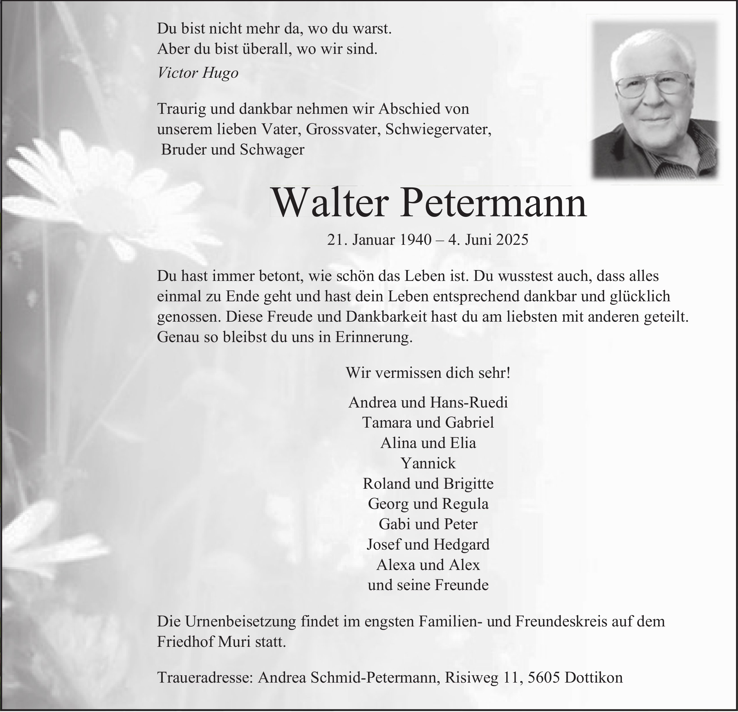 Walter Petermann, Juni 2025 / TA