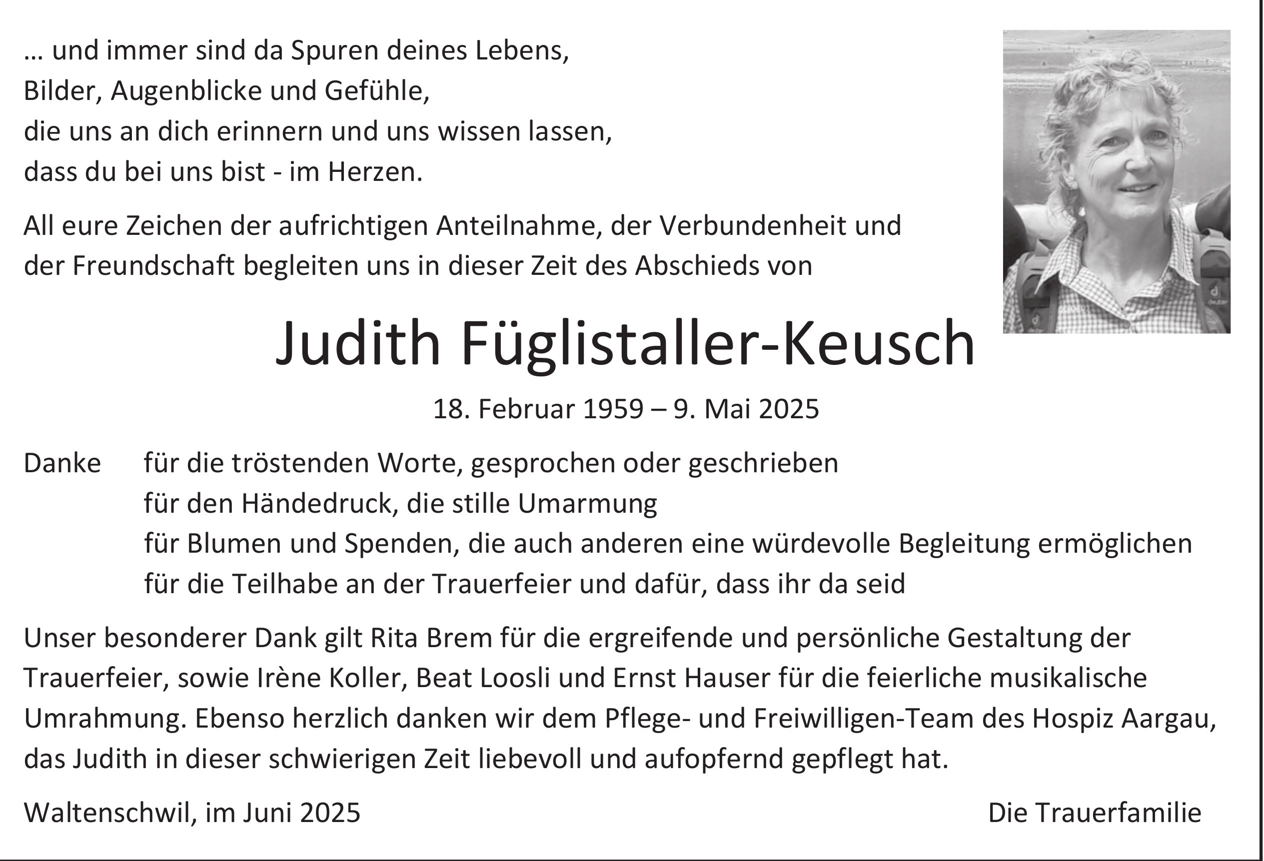 Judith Füglistaller-Keusch, im Juni 2025 / DS
