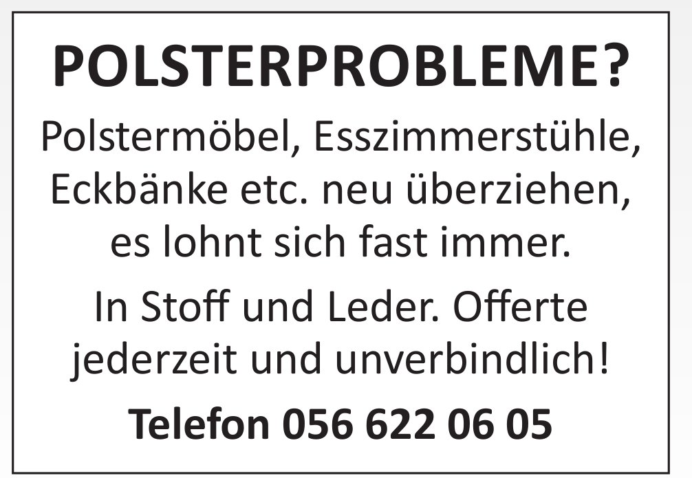 Polsterprobleme?