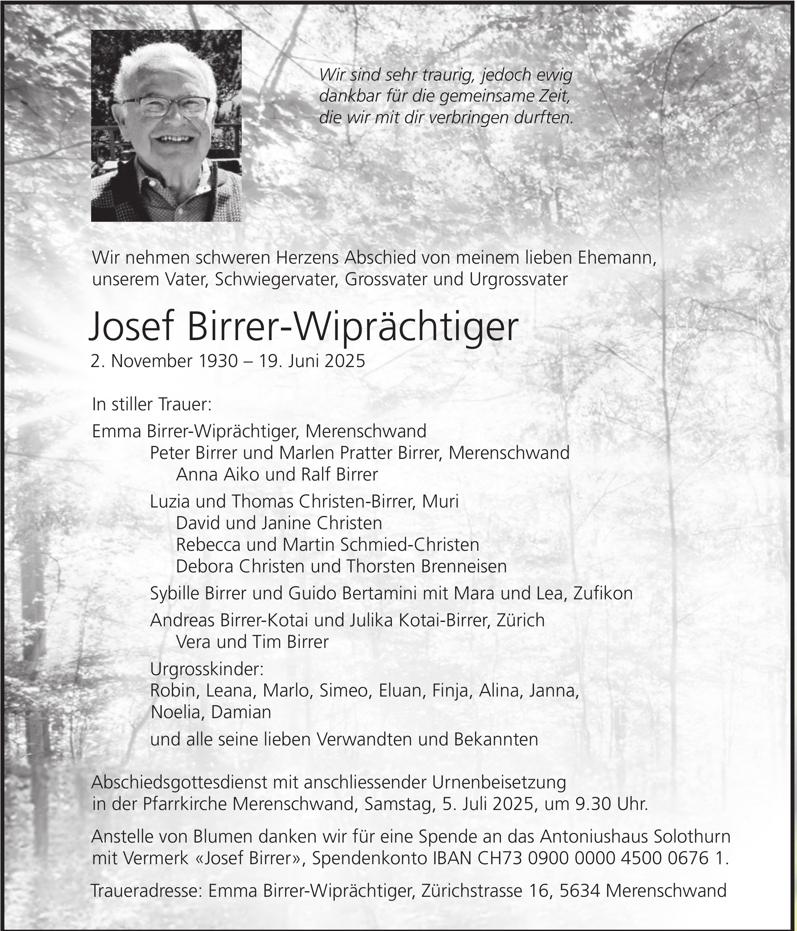 Josef Birrer-Wiprächtiger, Juni 2025 / TA