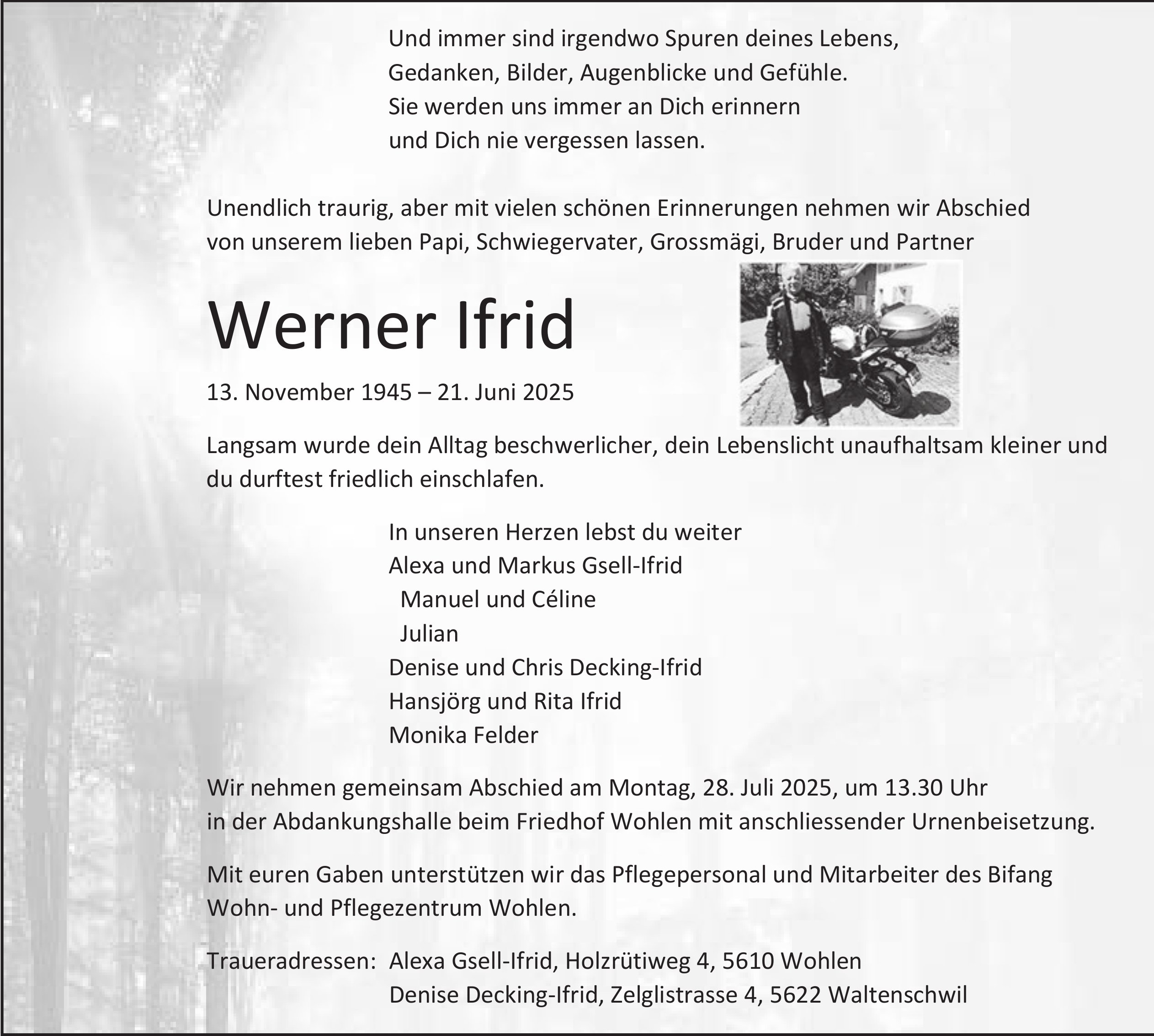 Werner Ifrid, Juni 2025 / TA