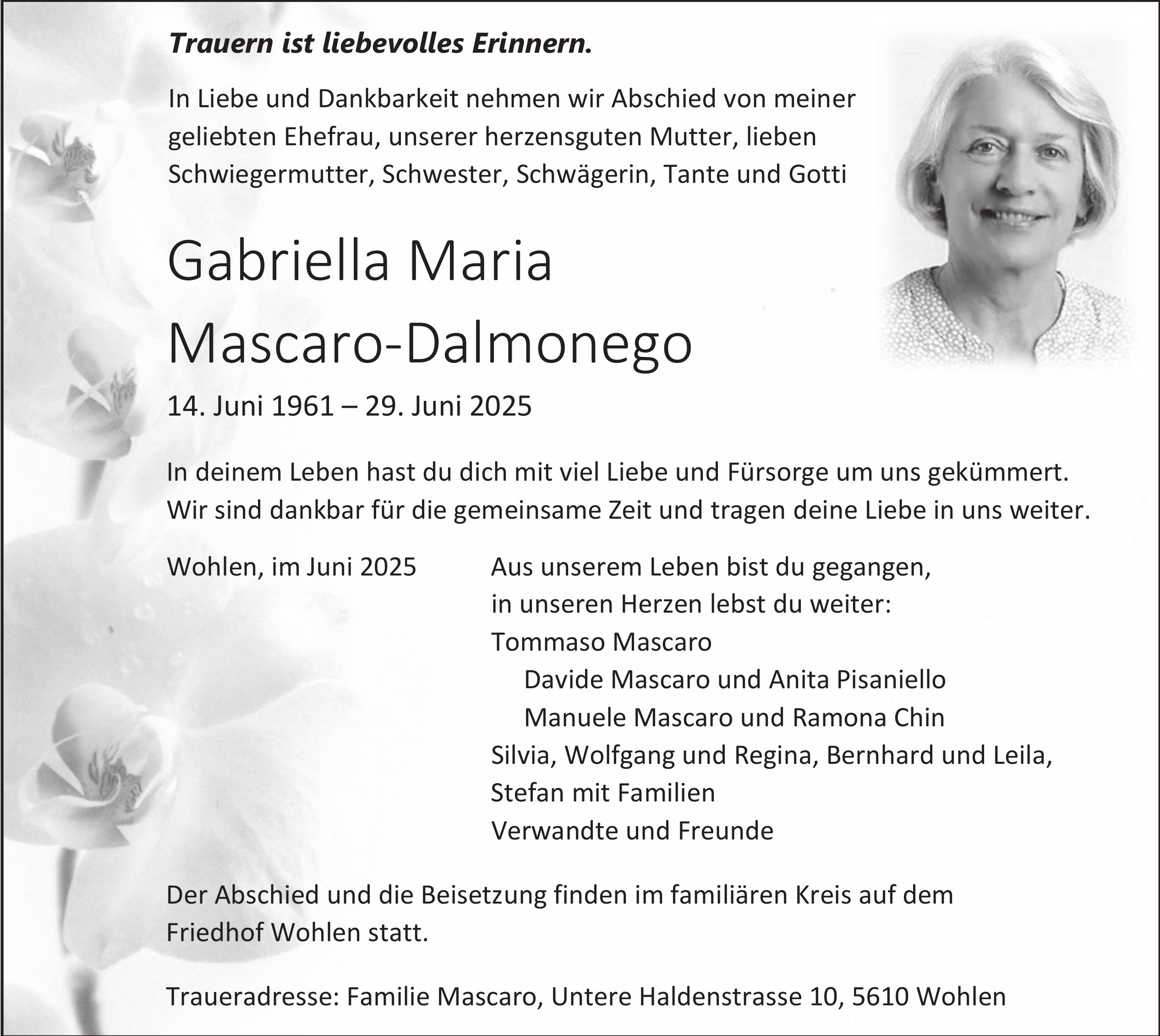 Gabriella Maria Mascaro-Dalmonego, Juni 2025 / TA