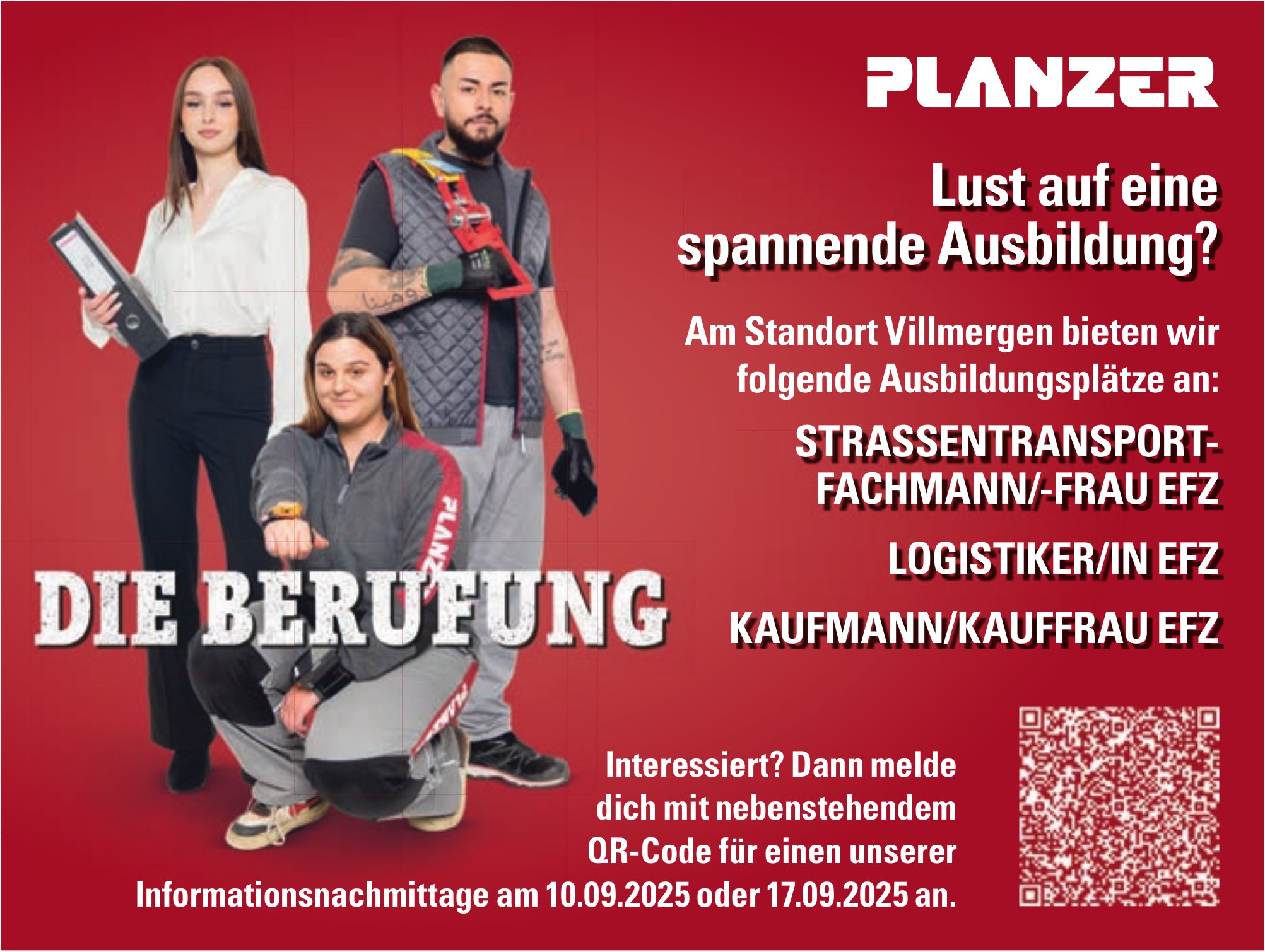 Ausbildungsplätze, Planzer, Villmergen, zu vergeben