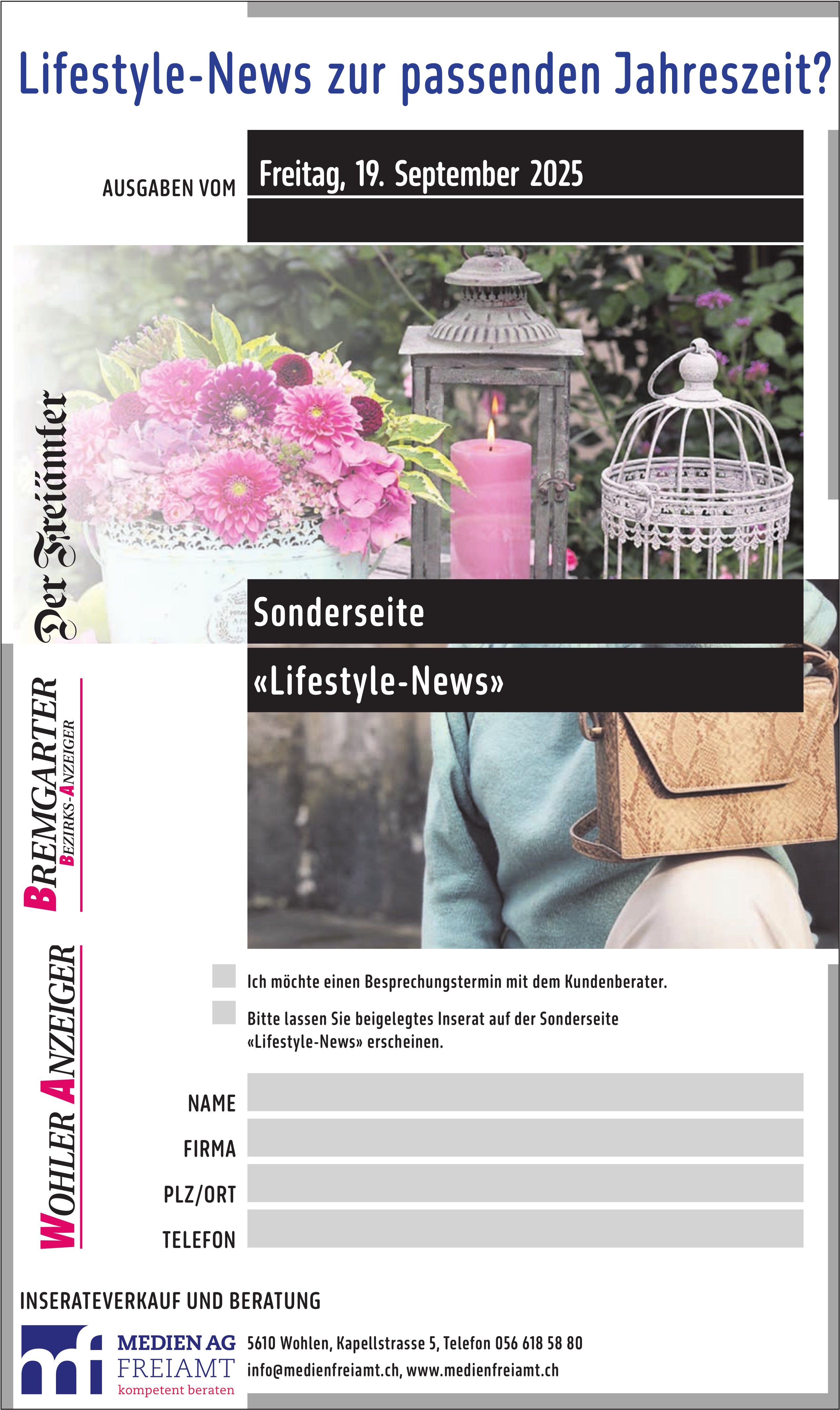 Medien AG Freiamt, Wohlen - Sonderseite «Lifestyle-News»