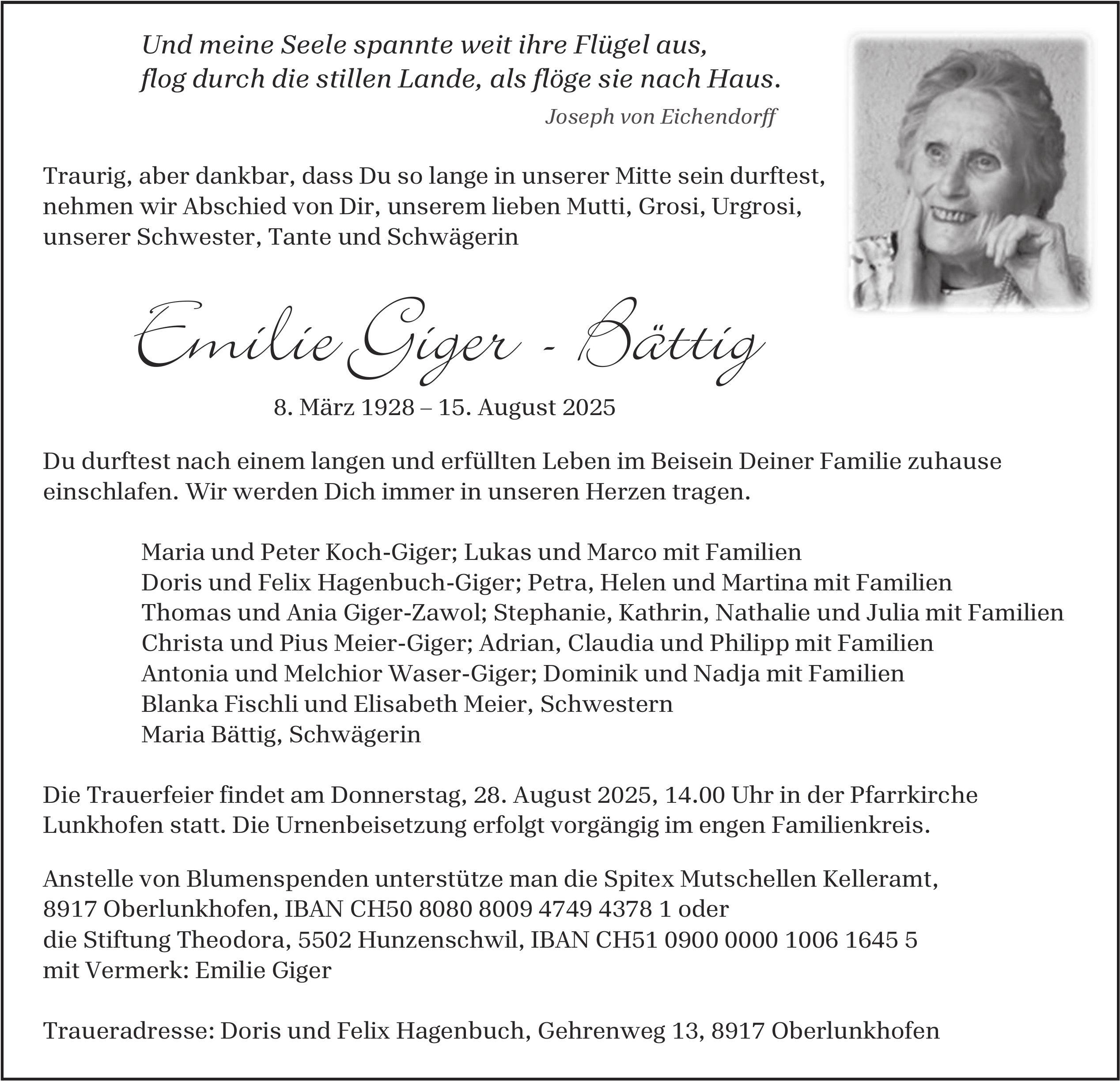 Emilie Giger - Bättig, August 2025 / TA