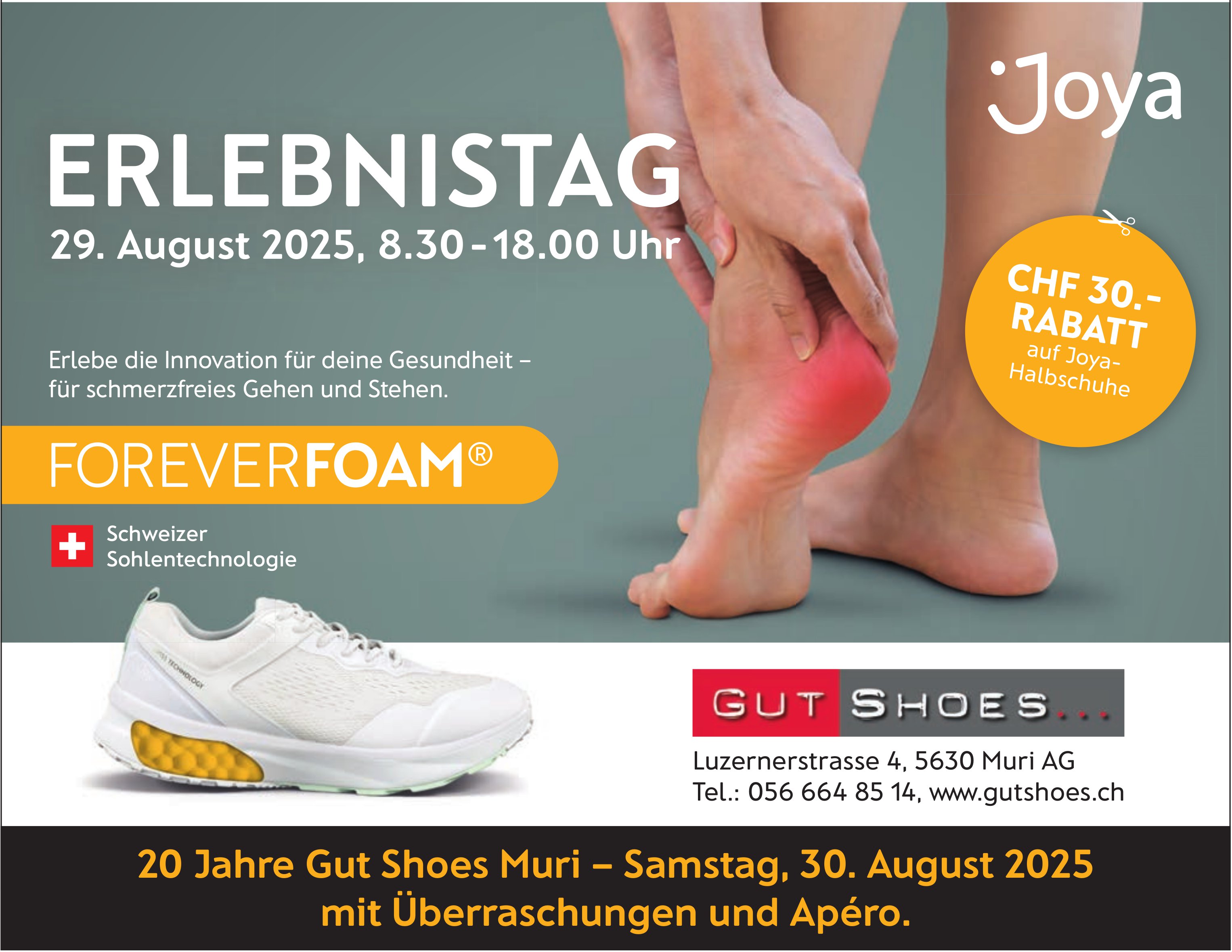 Erlebnistag, 29. August / 20 Jahre Gut Shoes Muri, 30. August