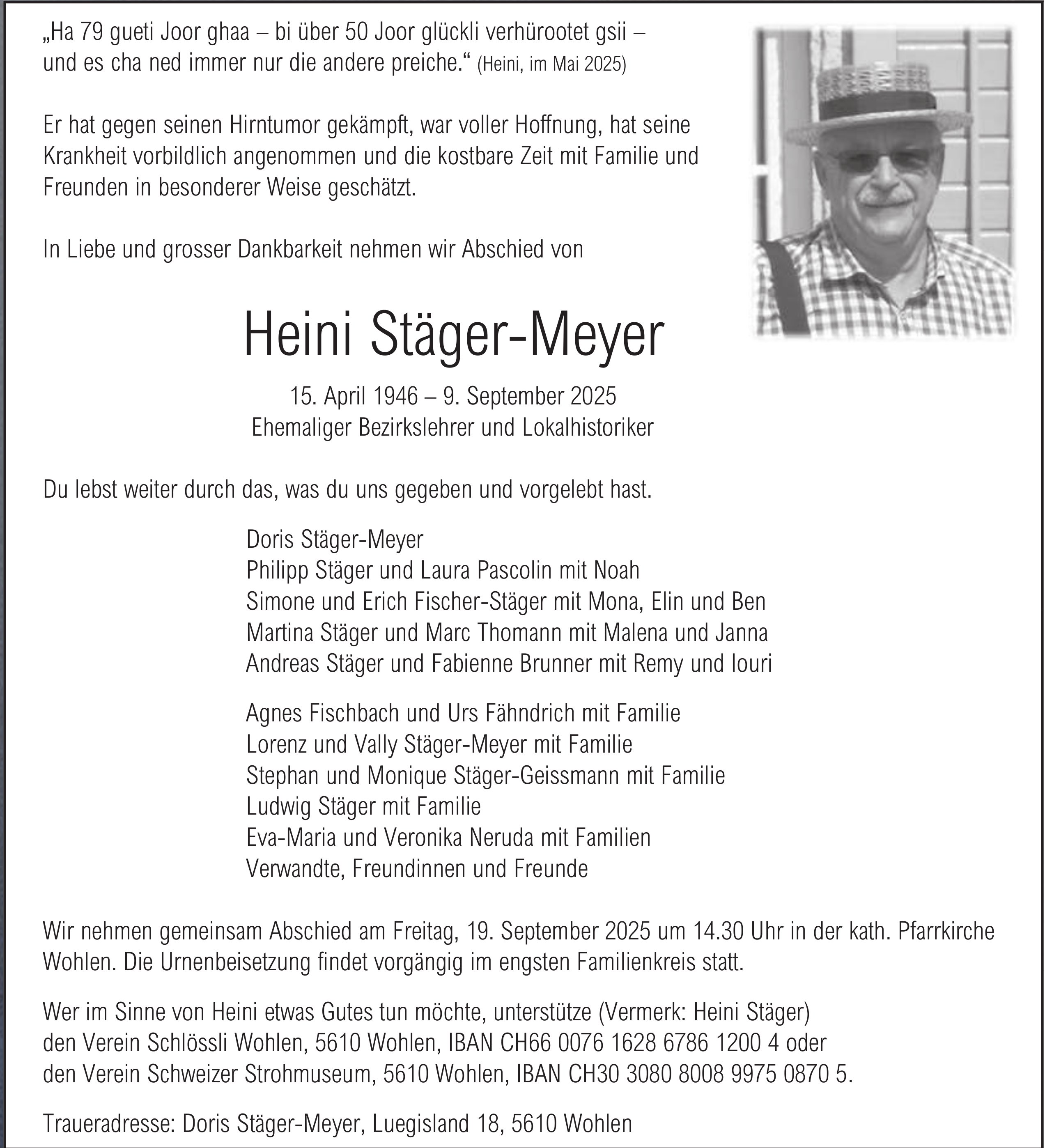 Heini Stäger-Meyer, September 2025 / TA