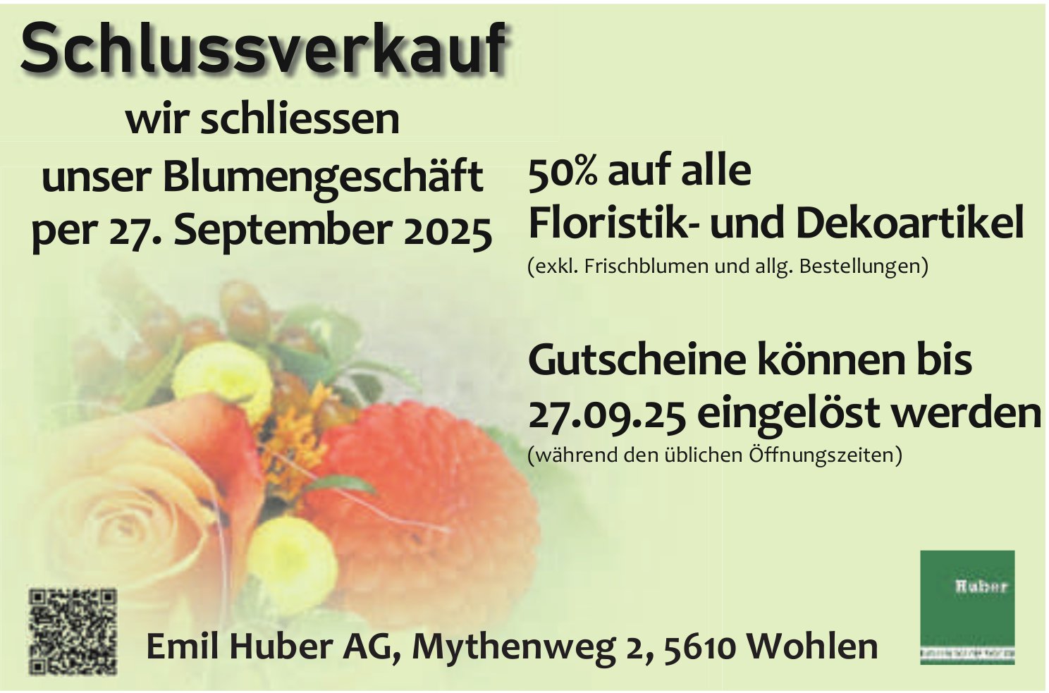 Schlussverkauf, 27. September, Wohlen
