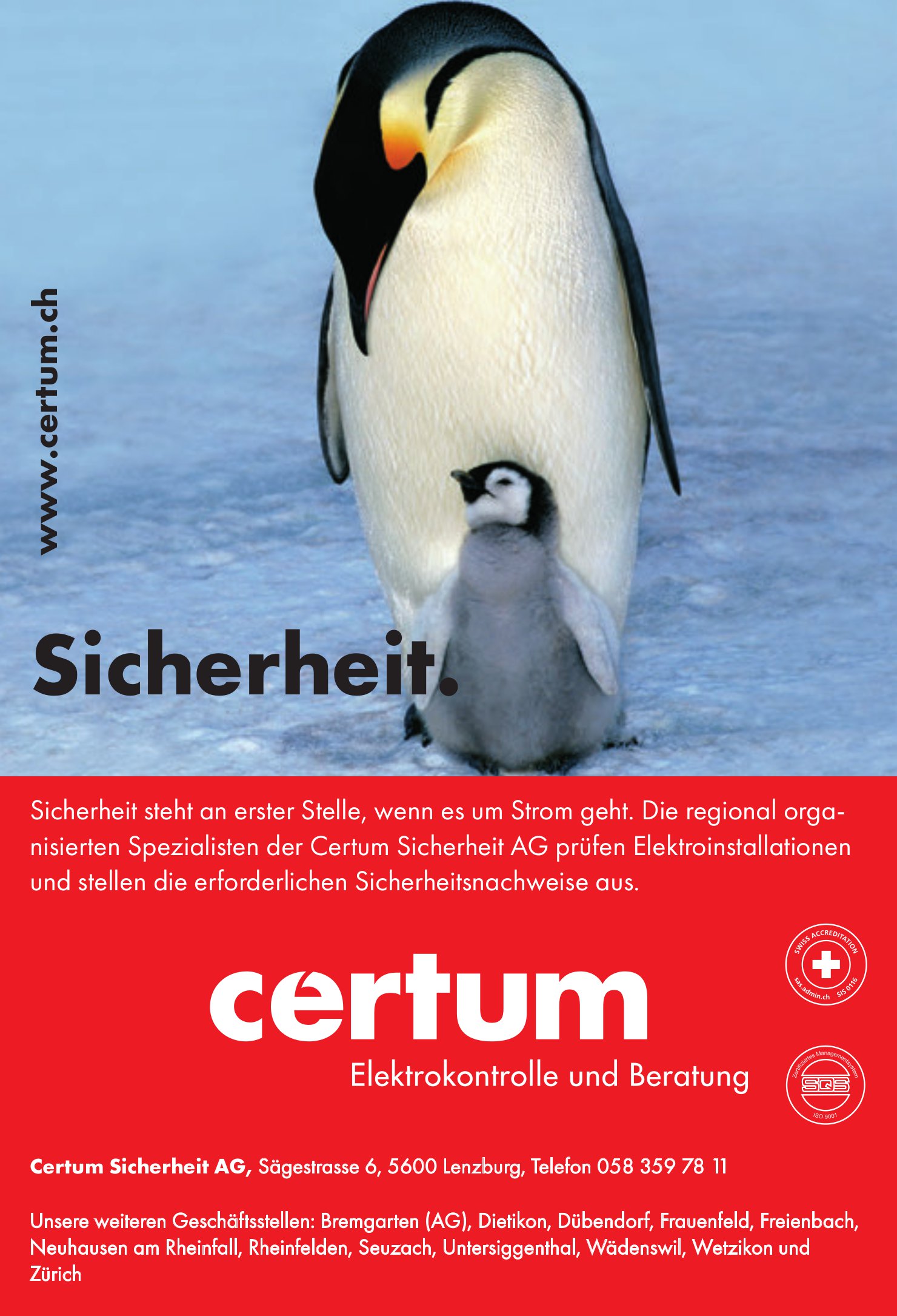 Certum Sicherheit AG, Lenzburg - Elektrokontrolle und Beratung