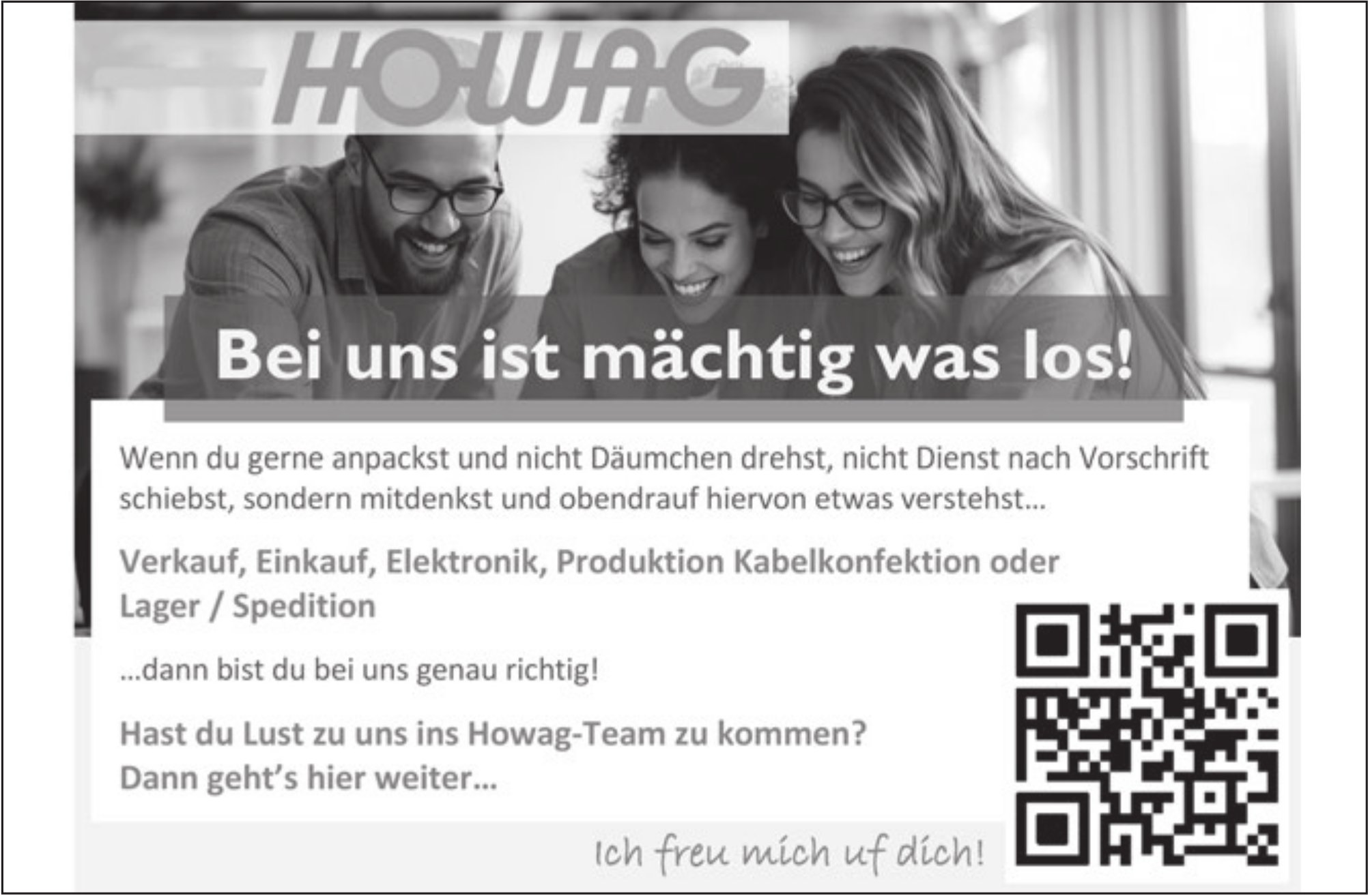 Verstärkung für Verkauf, Einkauf,  Elektronik,  Produktion Kabelkonfektion oder Lager/Spedition, Howag Kabel AG, gesucht