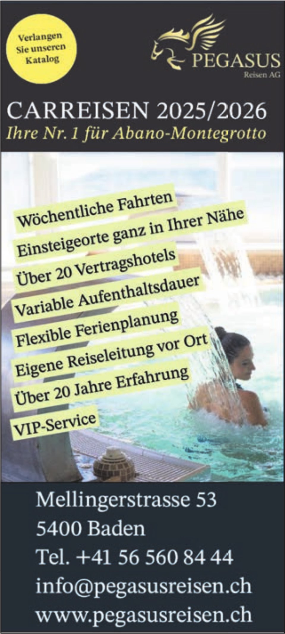 Pegasus Reisen AG, Baden - Carreisen 2025/2026
