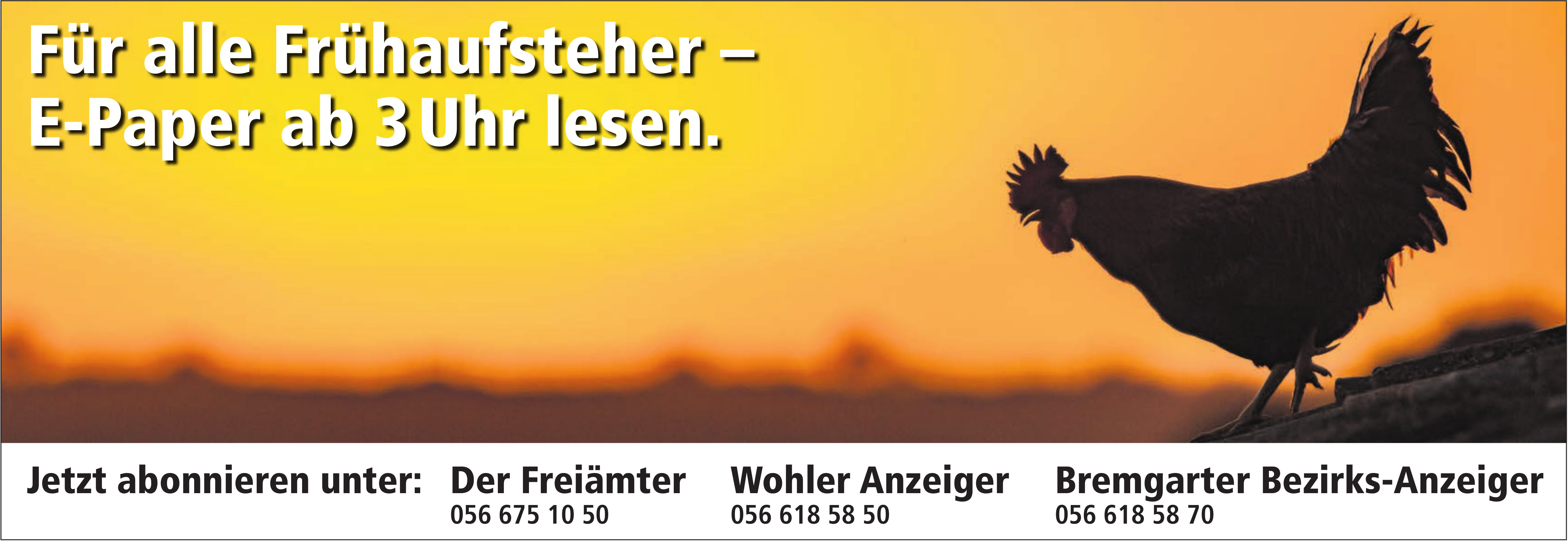Der Freiämter / WA / BBA, Für alle Frühaufsteher – E-Paper ab 3 Uhr lesen