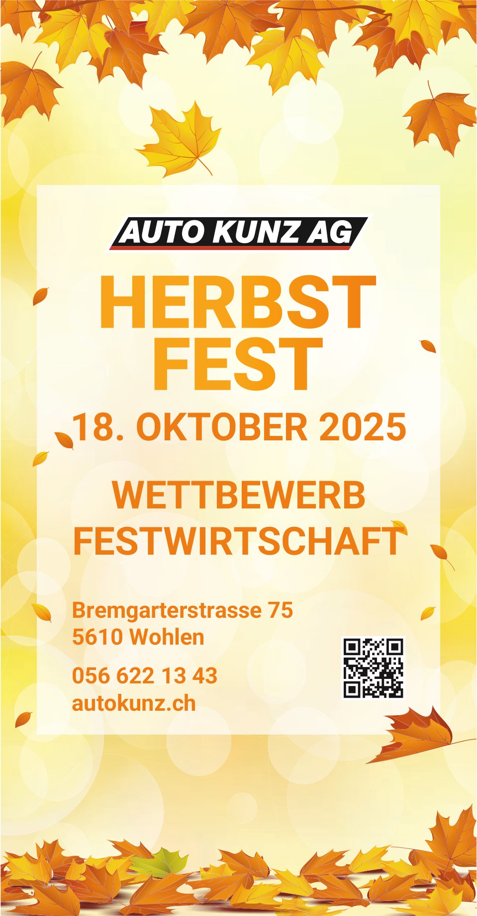 Herbstfest - Wettbewerb Festwirtschaft, 18. Oktober, Auto Kunz AG