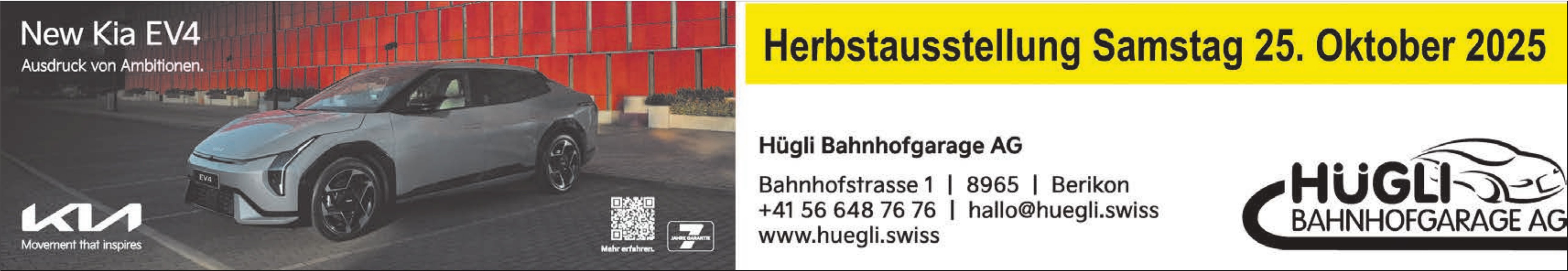 Herbstausstellung Samstag 25. Oktober, Hügli Bahnhofgarage AG, Berikon