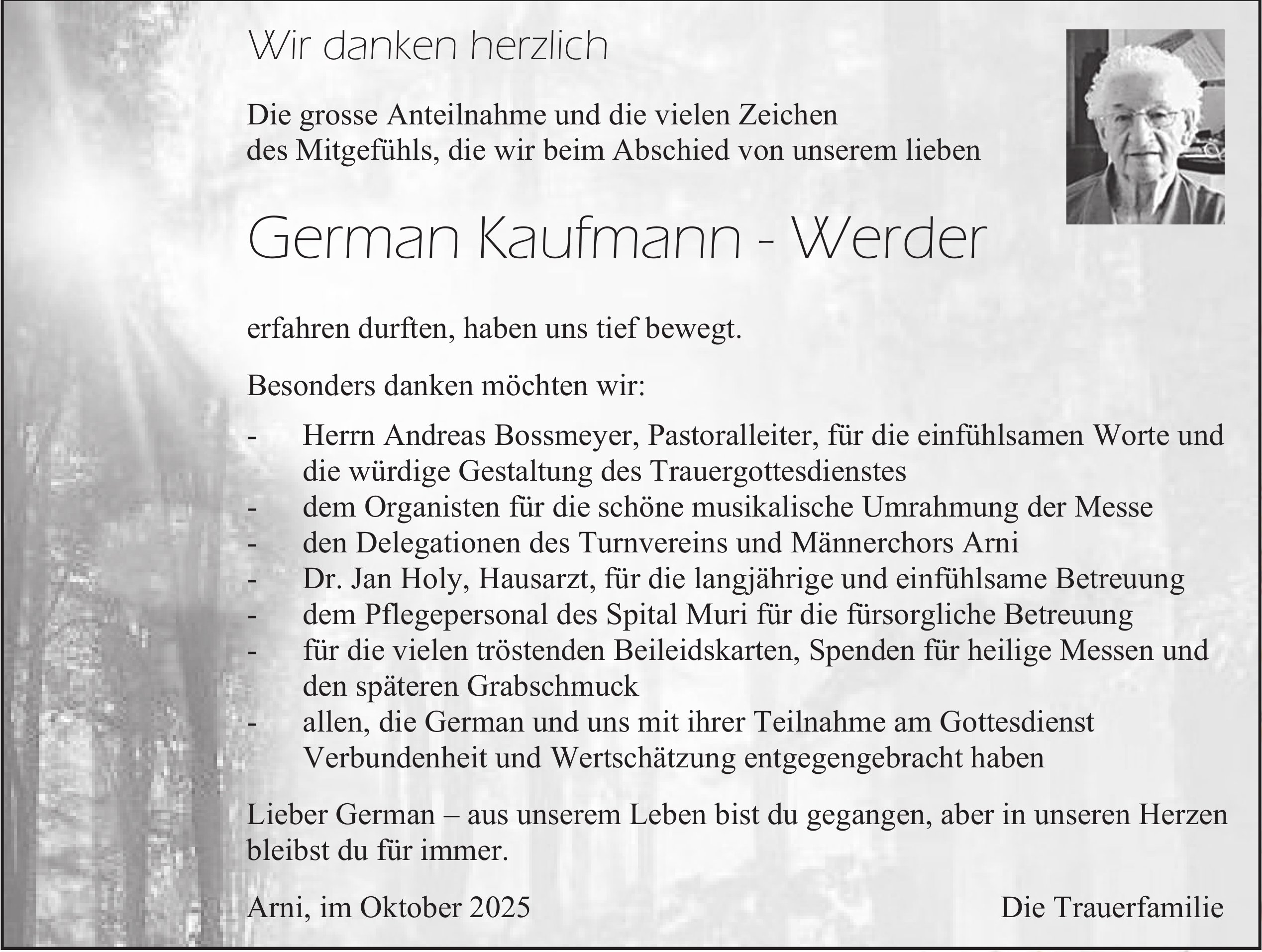 German Kaufmann - Werder, im Oktober 2025 / DS