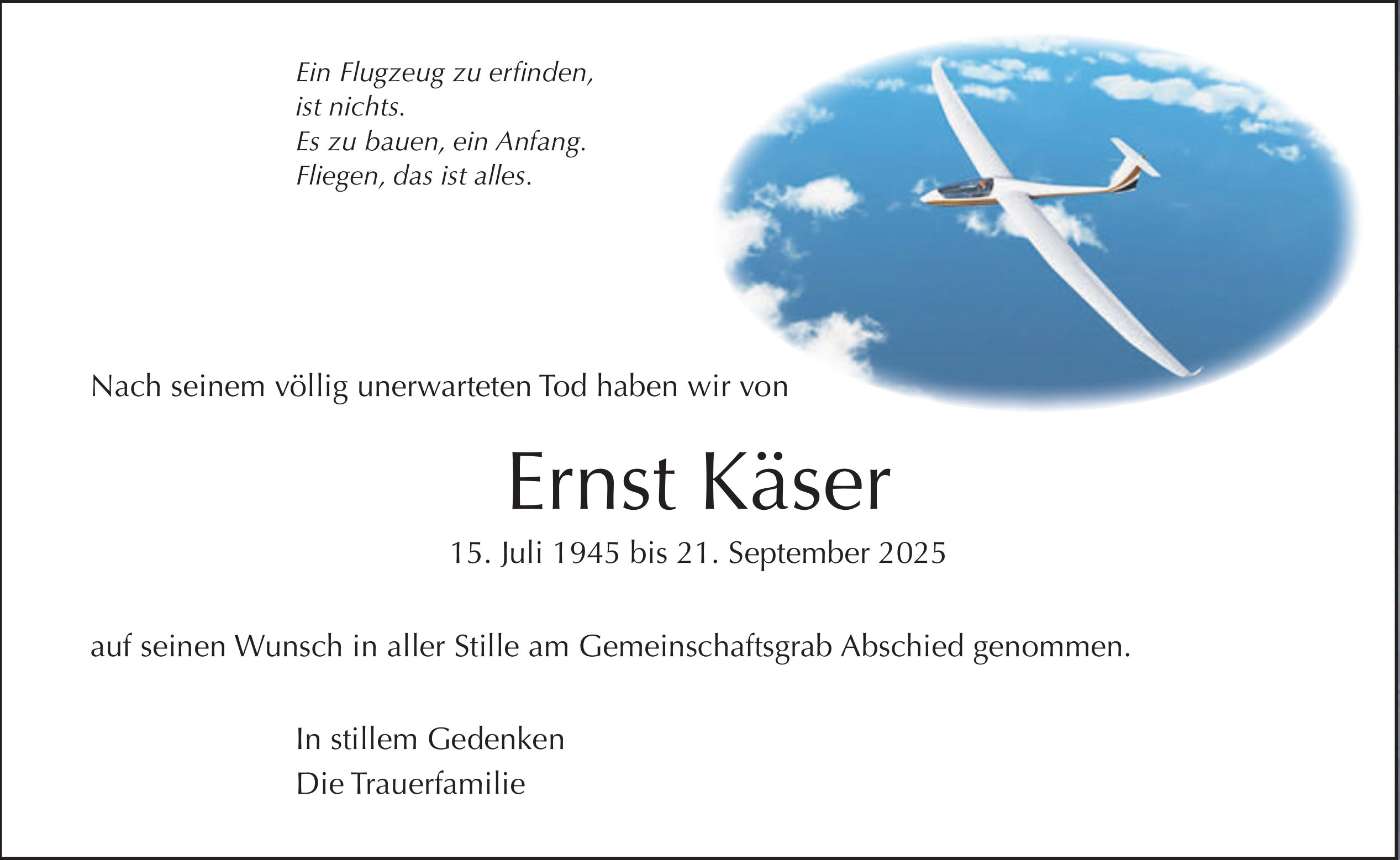 Ernst Käser, September 2025 / TA