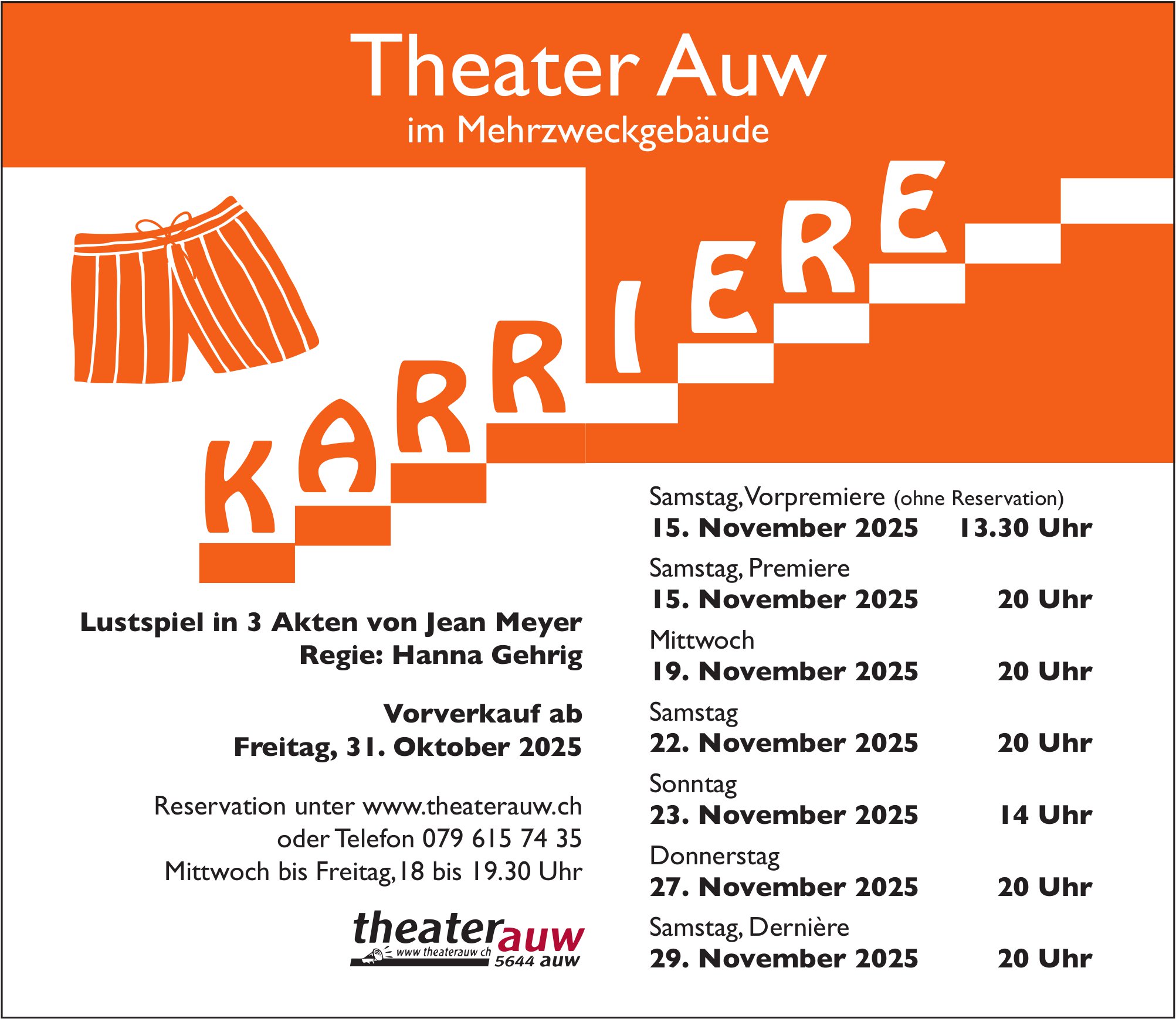KARRIERE - Lustspiel in 3 Akten von Jean Meyer, 29. November, Theater Auw Mehrzweckgebäude