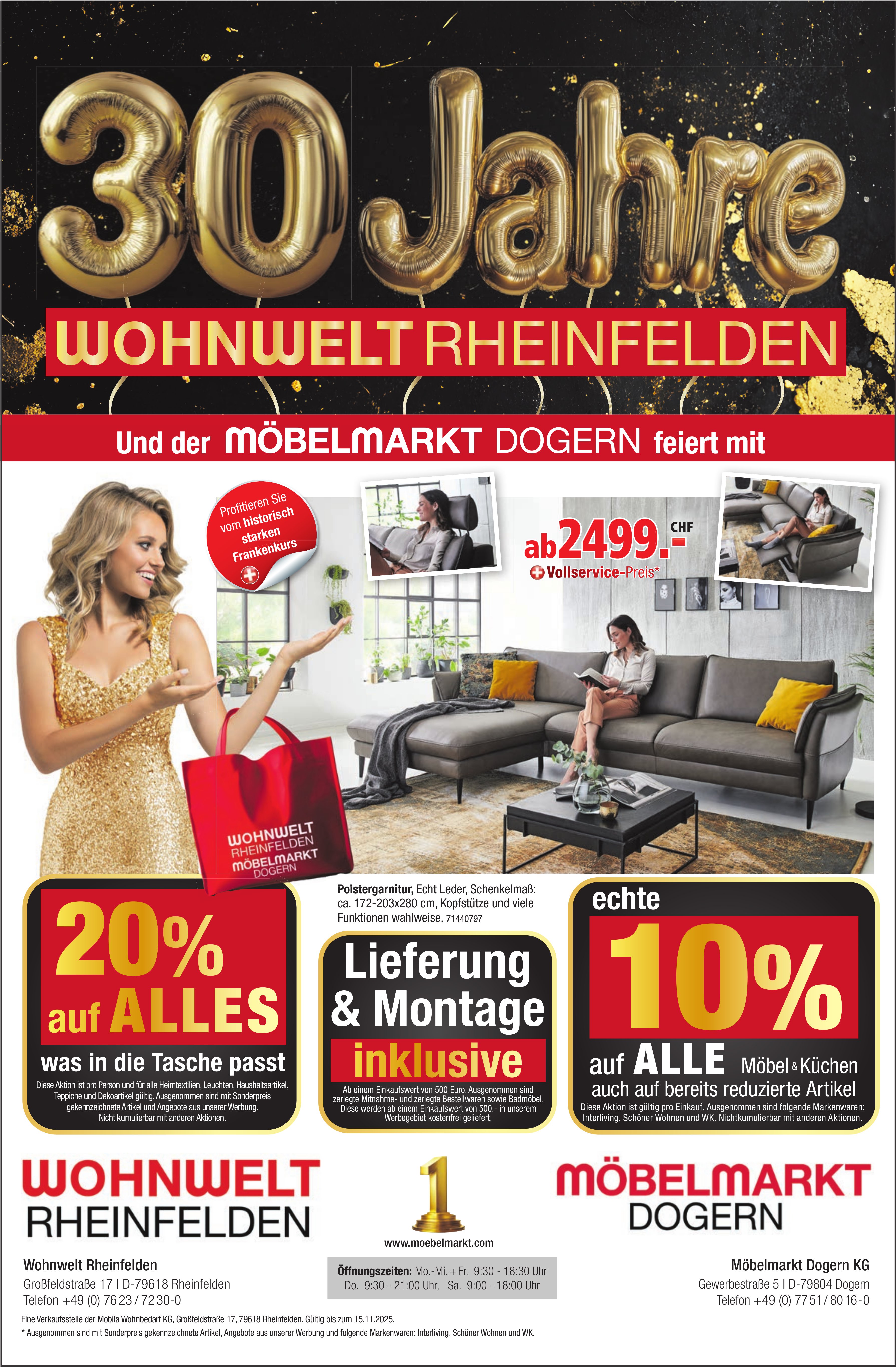 30 Jahre Wohnwelt Rheinfelden - und der Möbelmarkt Dogern feiert mit