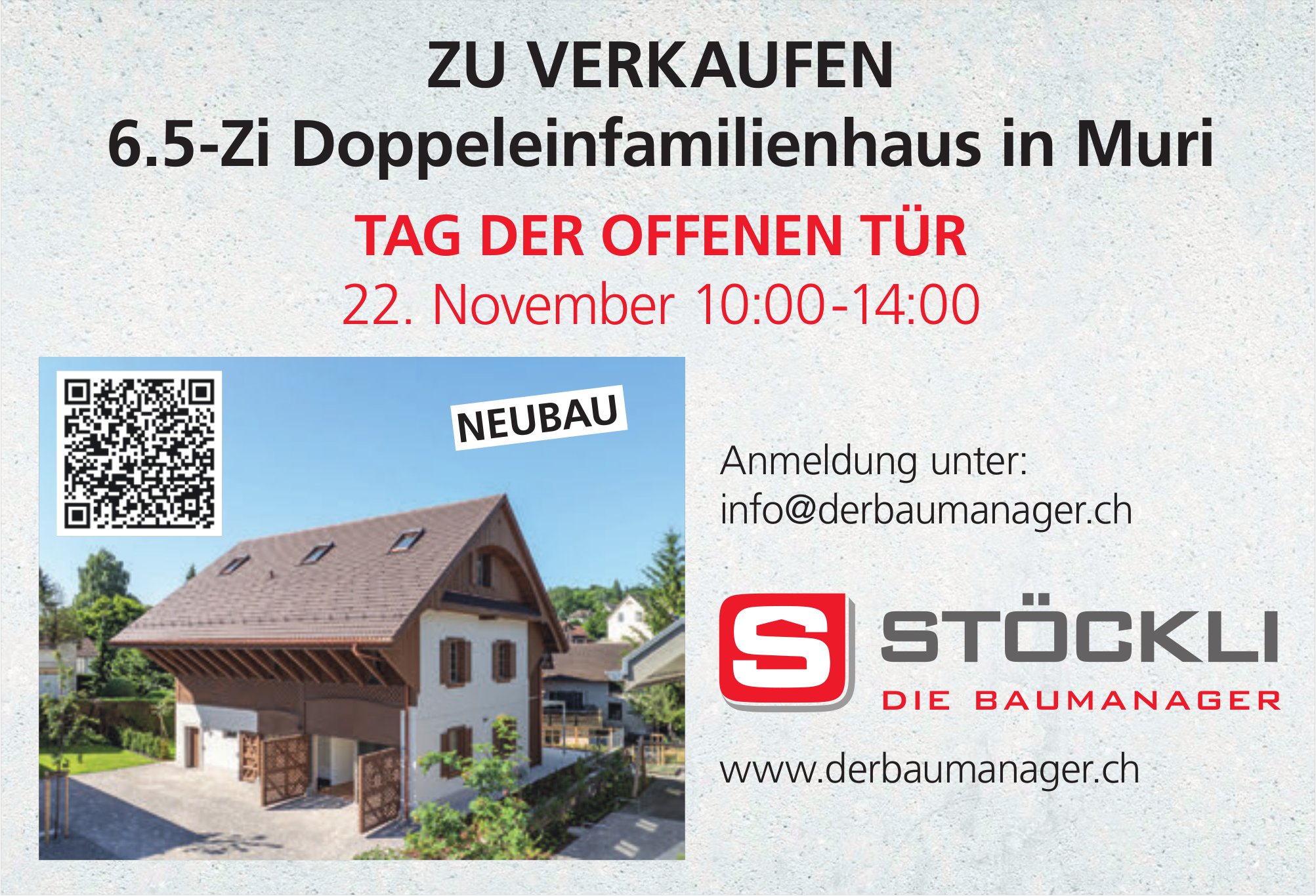 6½-Zimmer-Doppeleinfamilienhaus, Muri, zu verkaufen - Tag der offenen Tür, 22. November