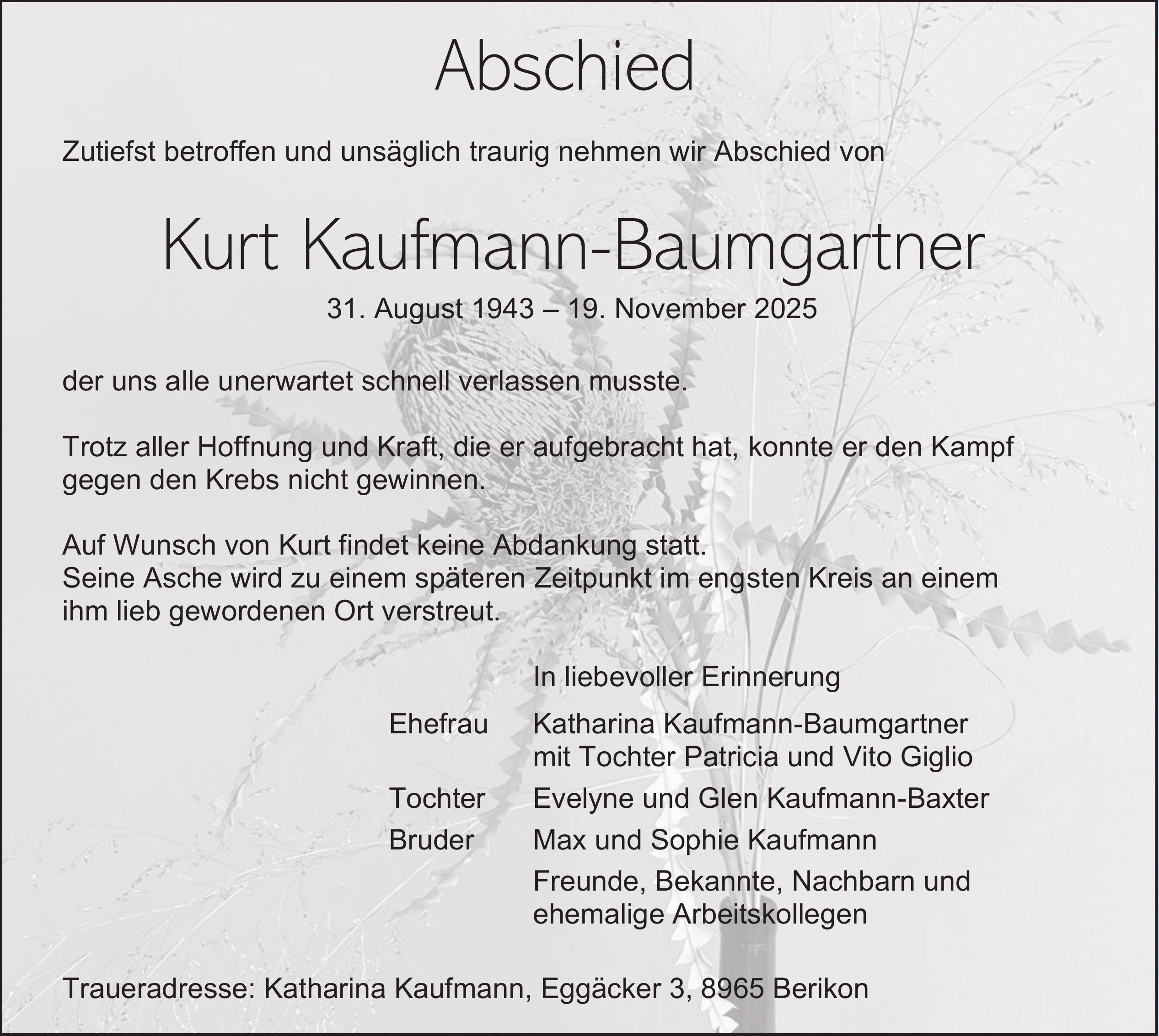 Kurt Kaufmann-Baumgartner, November 2025 / TA