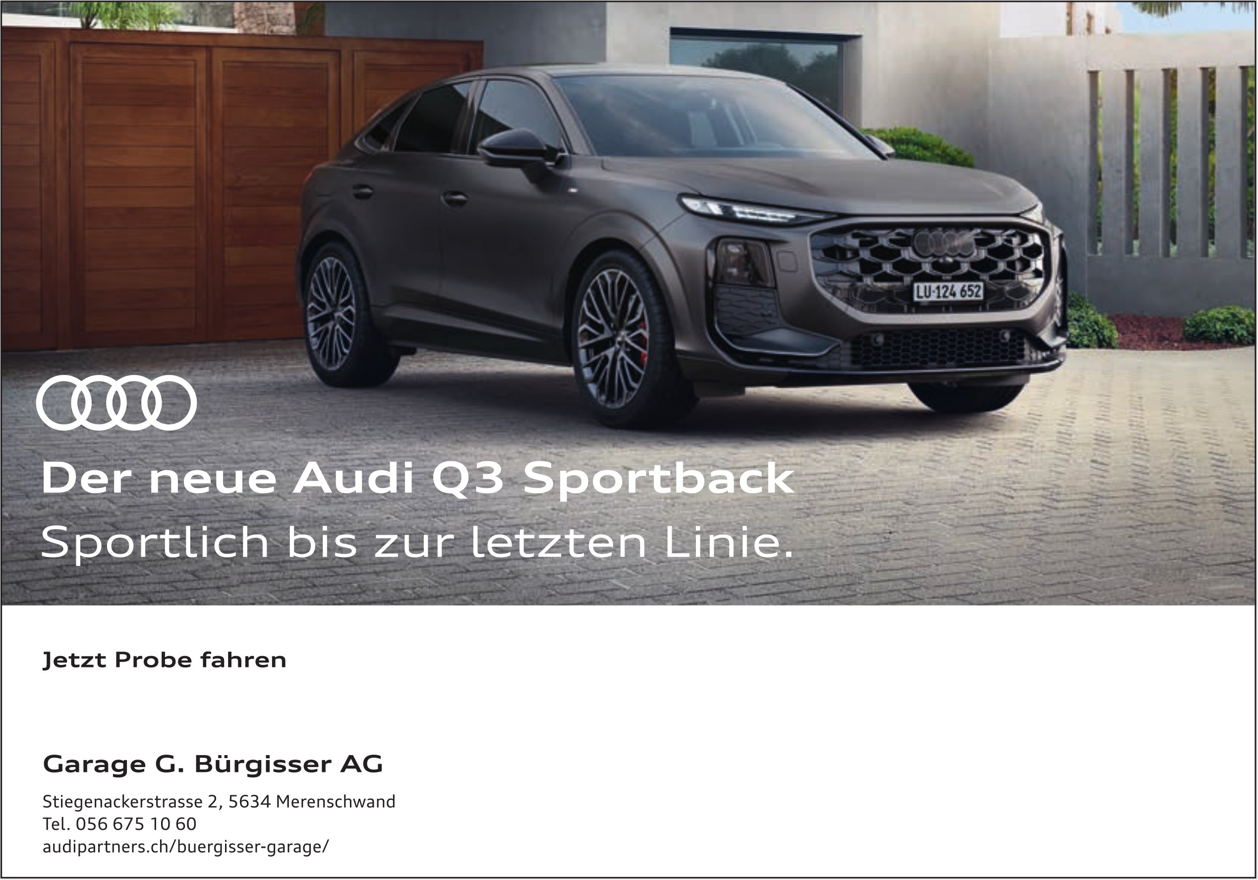 Garage GC Bürgisser AG, Merenschwand - Der neue Audi Q3 Sportback - Jetzt Probe fahren