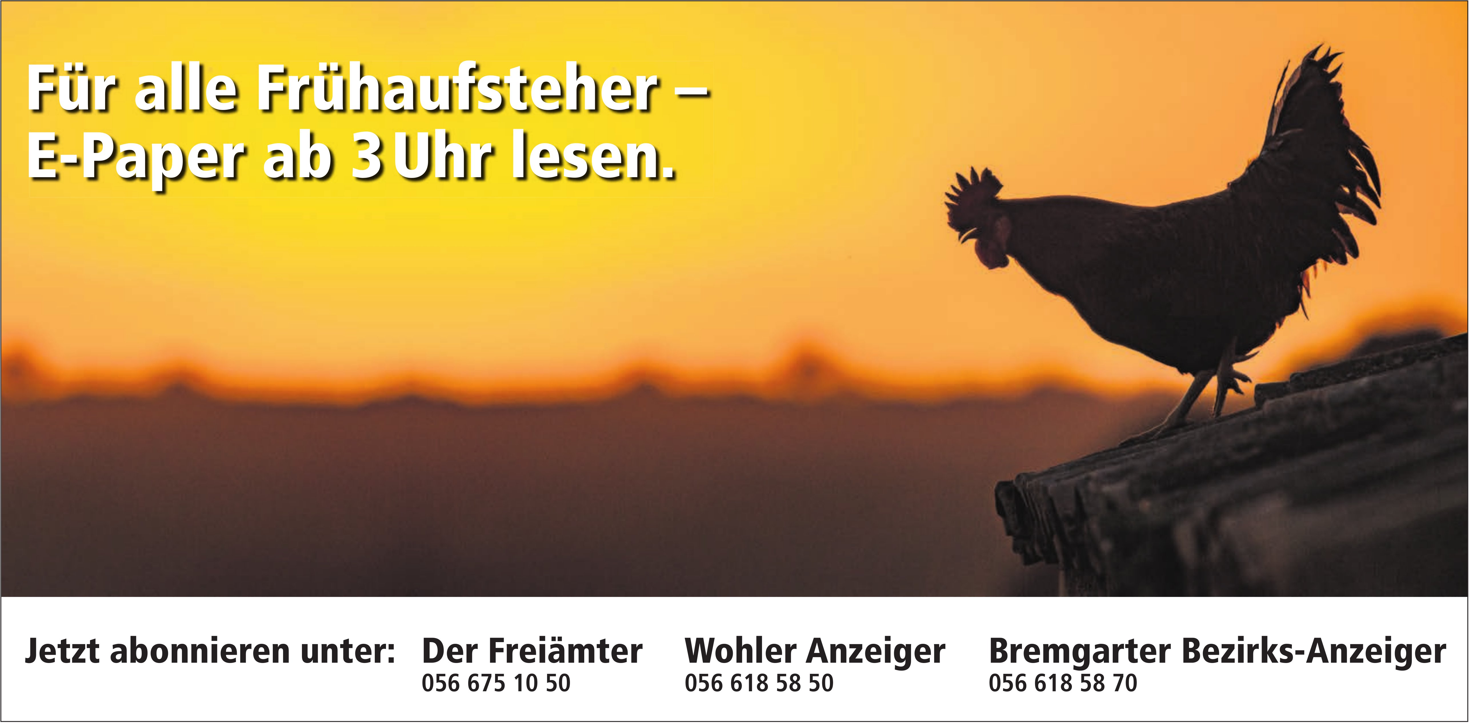 Der Freiämter / WA / BBA, Für alle Frühaufsteher – E-Paper ab 3 Uhr lesen