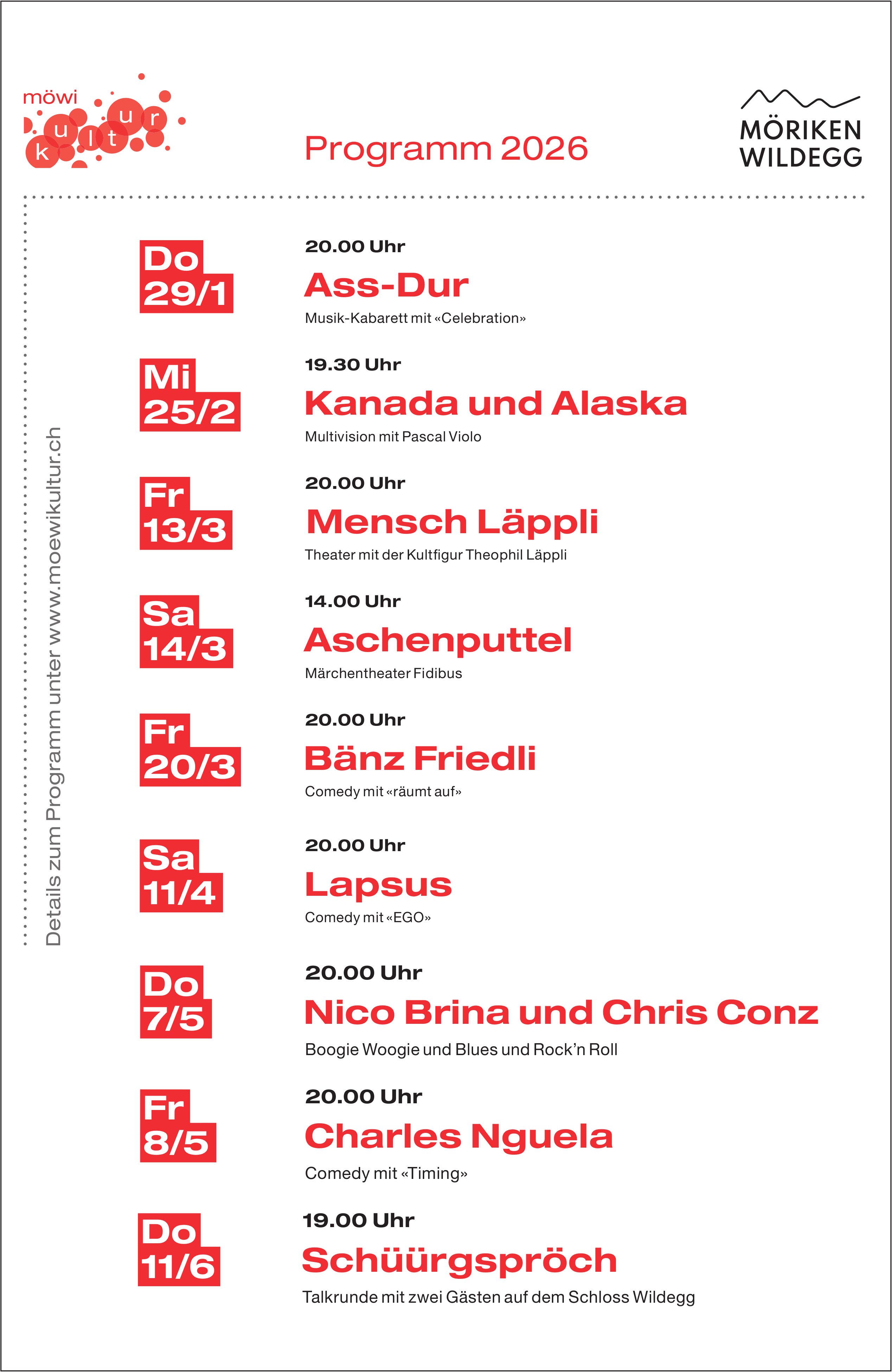 Möwi Kultur - Programm 2026